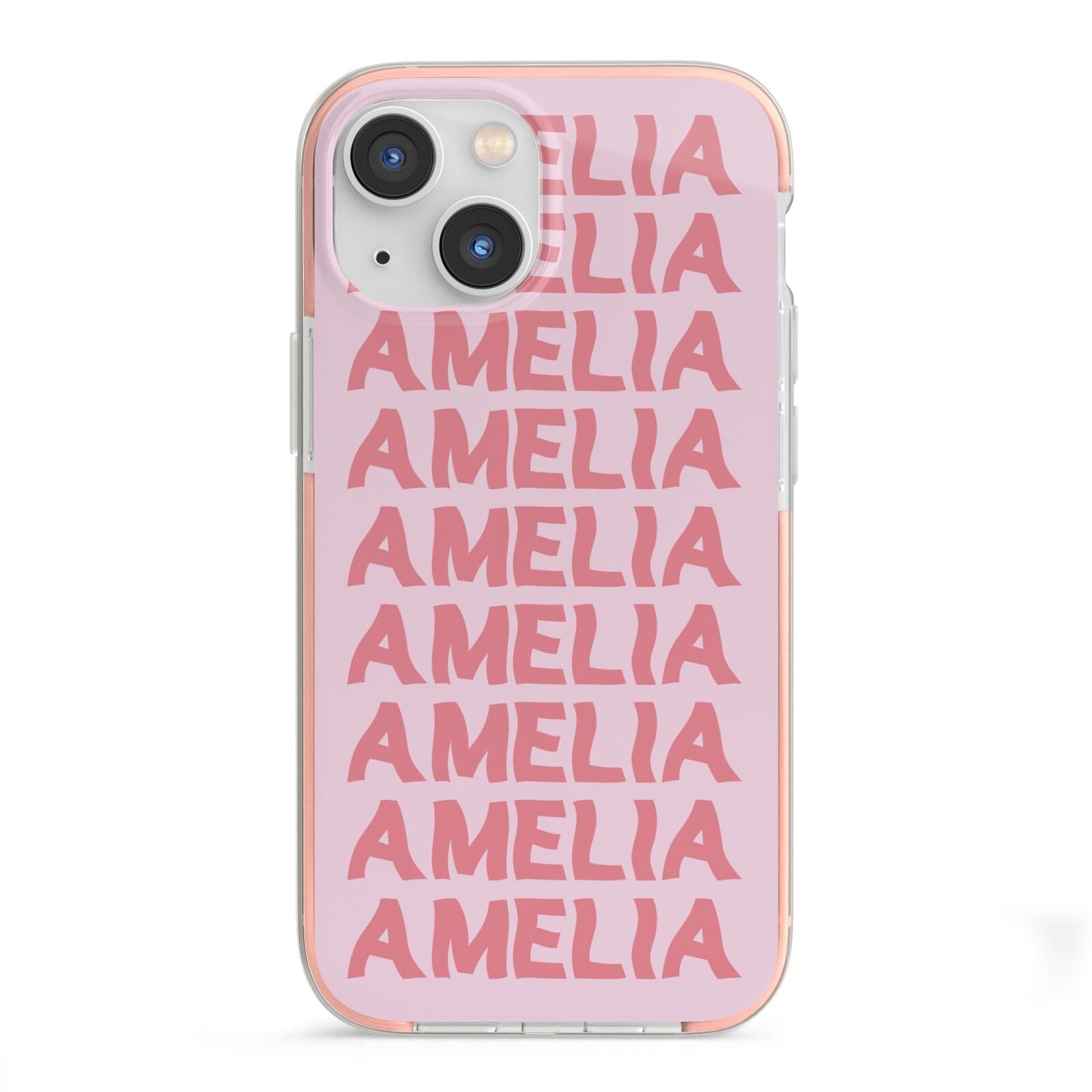 Custom Trippy Name iPhone 13 Mini TPU Impact Case with Pink Edges