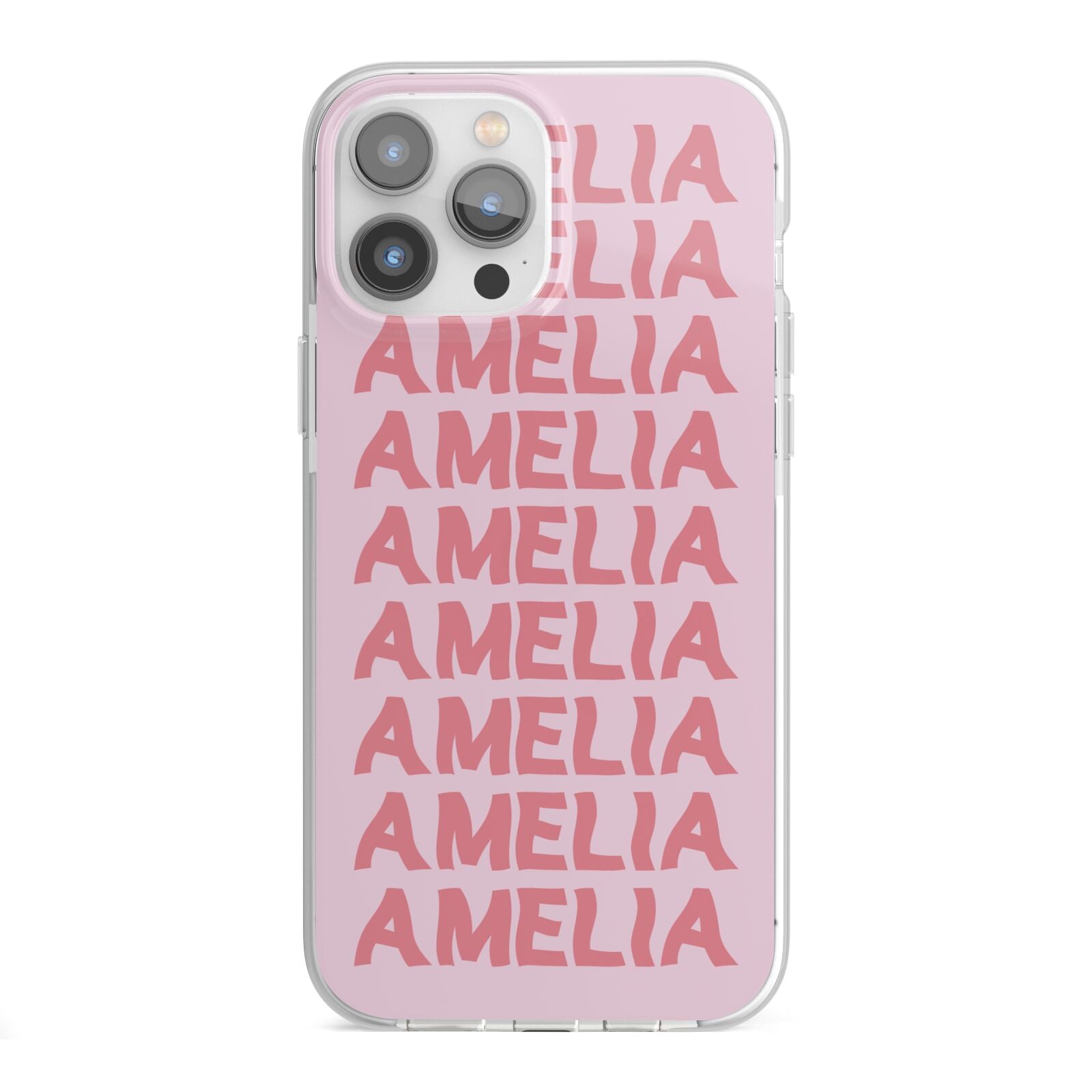 Custom Trippy Name iPhone 13 Pro Max TPU Impact Case with White Edges