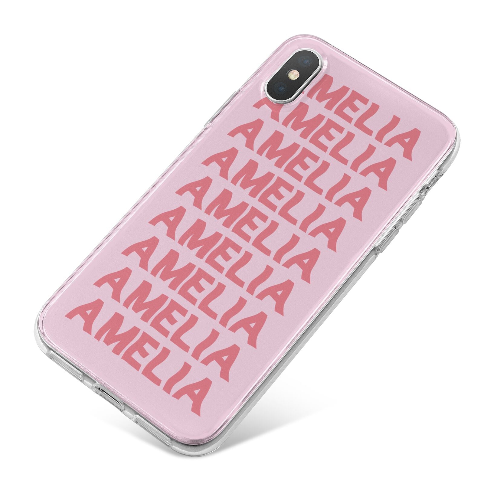 Custom Trippy Name iPhone X Bumper Case on Silver iPhone