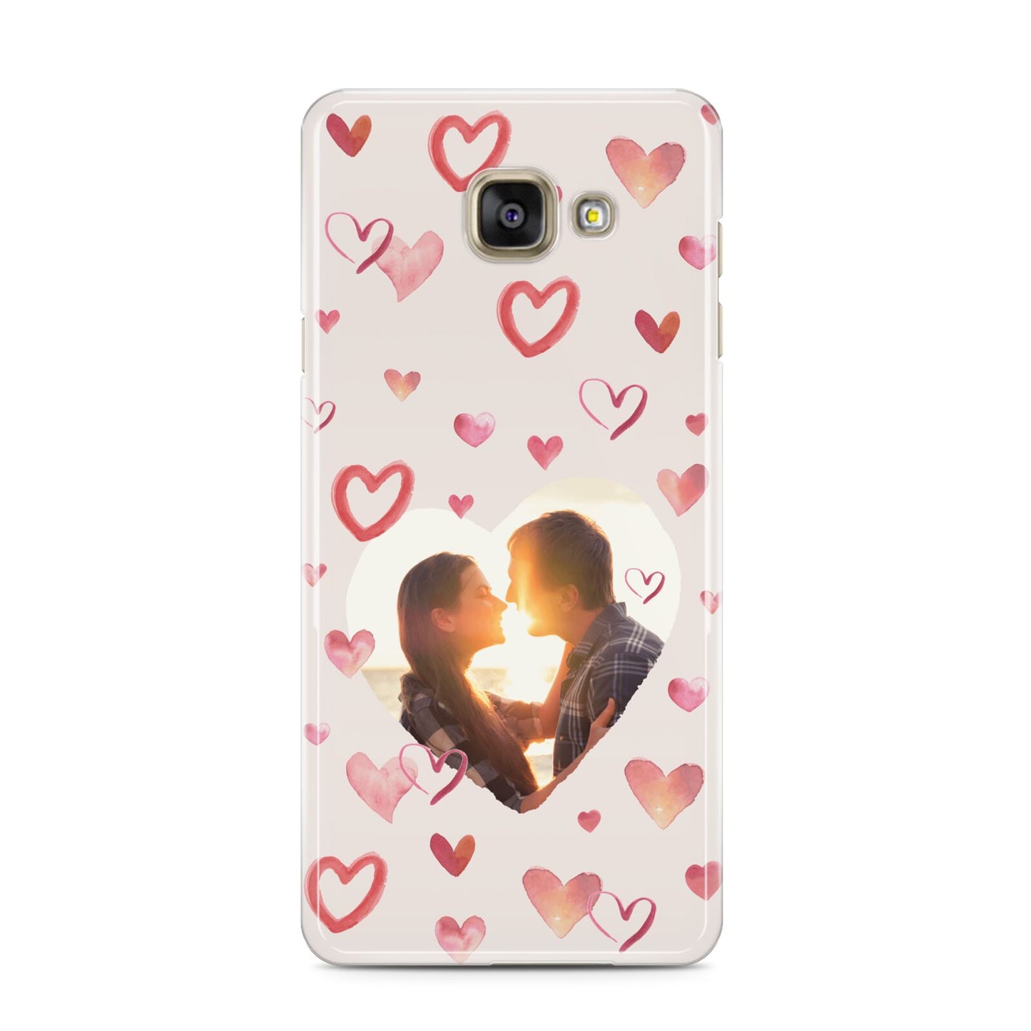 Custom Valentines Day Photo Samsung Galaxy A3 2016 Case on gold phone