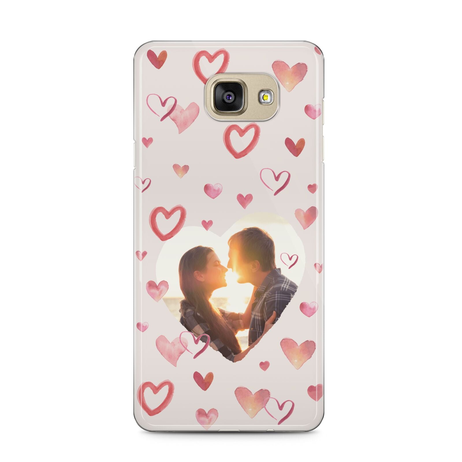 Custom Valentines Day Photo Samsung Galaxy A5 2016 Case on gold phone