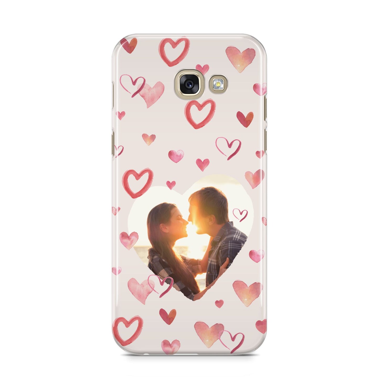 Custom Valentines Day Photo Samsung Galaxy A5 2017 Case on gold phone