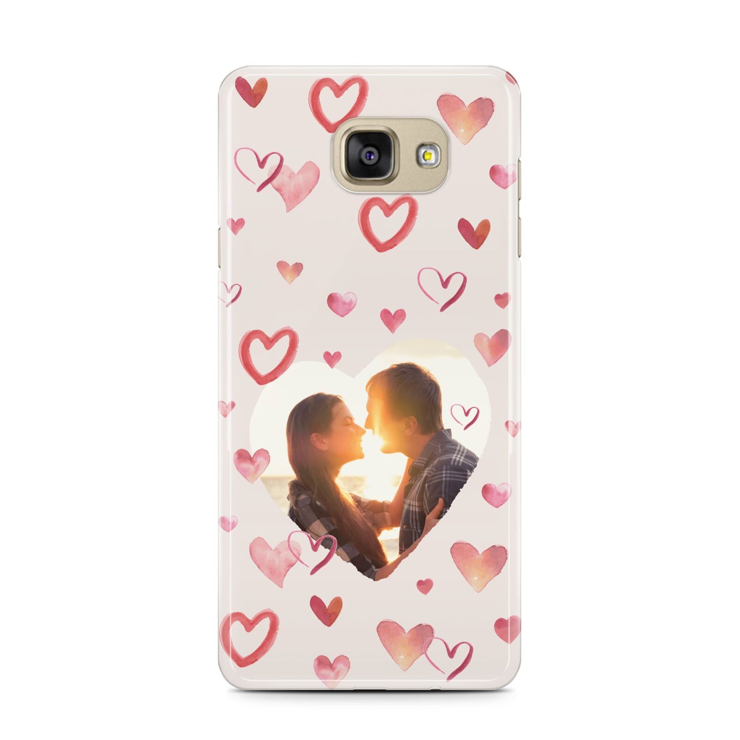 Custom Valentines Day Photo Samsung Galaxy A7 2016 Case on gold phone