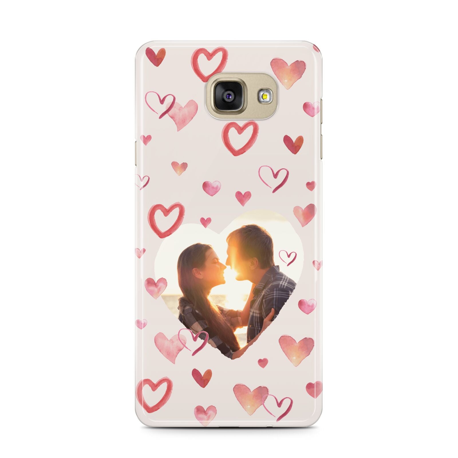 Custom Valentines Day Photo Samsung Galaxy A7 2016 Case on gold phone