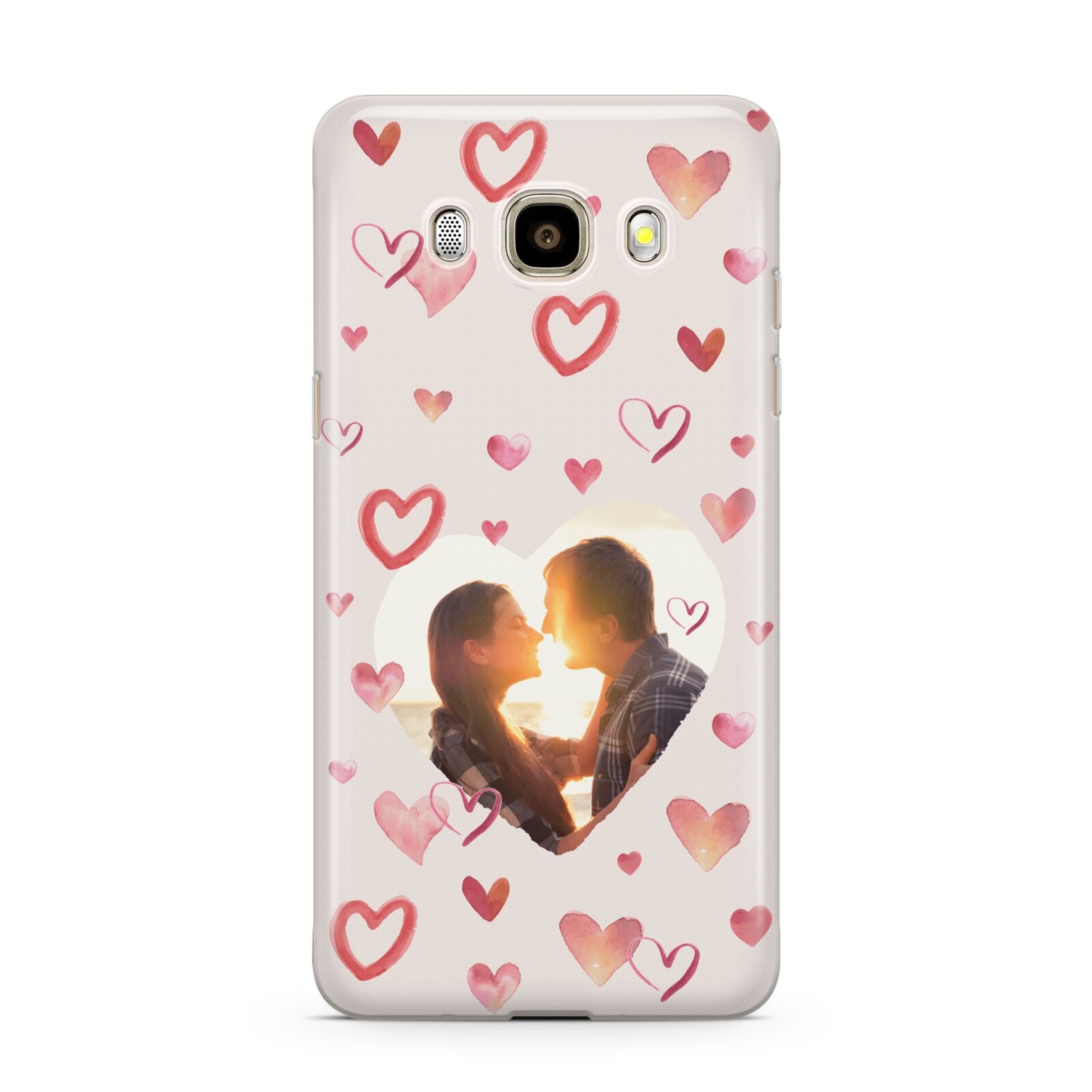 Custom Valentines Day Photo Samsung Galaxy J7 2016 Case on gold phone