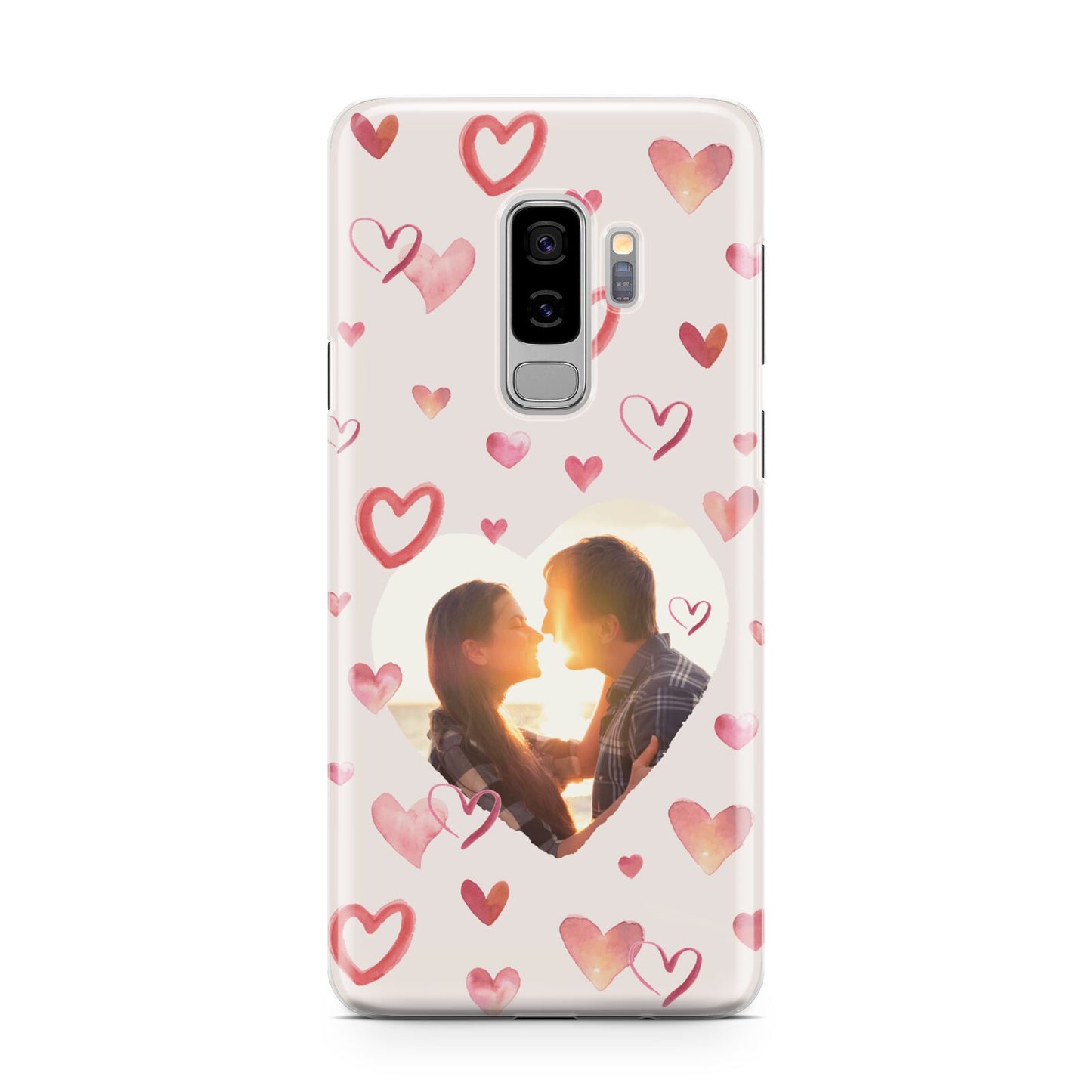 Custom Valentines Day Photo Samsung Galaxy S9 Plus Case on Silver phone