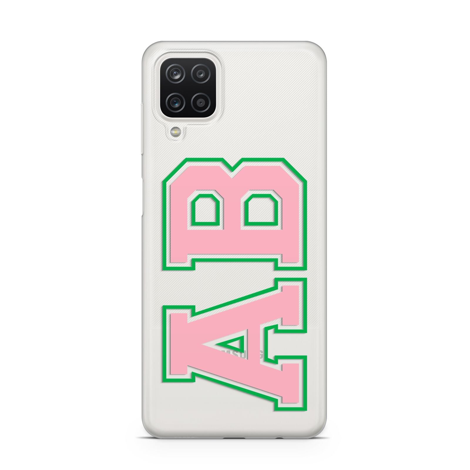 Custom Varsity Text Samsung A12 Case