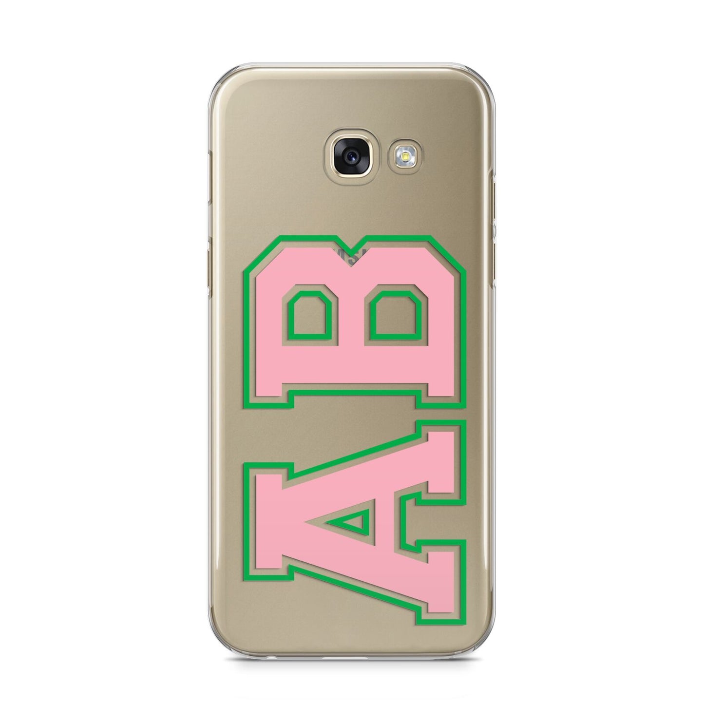 Custom Varsity Text Samsung Galaxy A5 2017 Case on gold phone