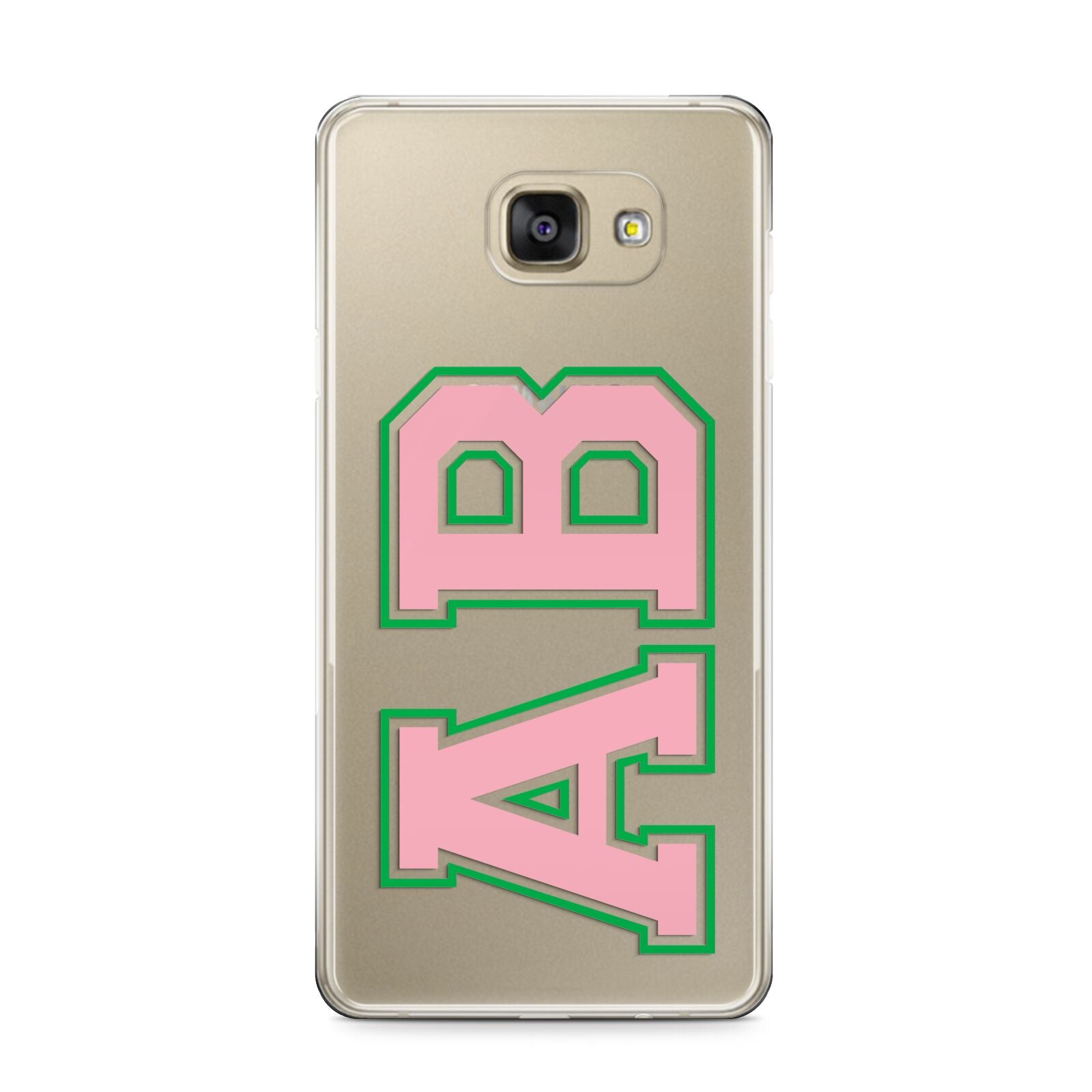 Custom Varsity Text Samsung Galaxy A9 2016 Case on gold phone