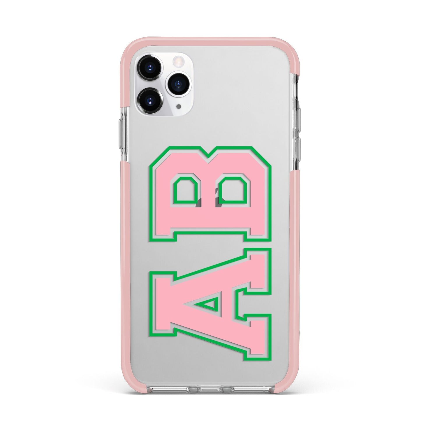 Custom Varsity Text iPhone 11 Pro Max Impact Pink Edge Case