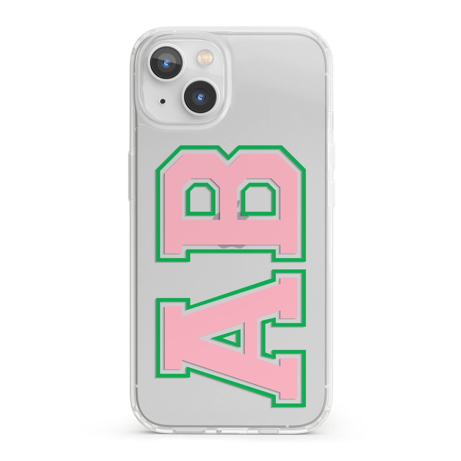 Custom Varsity Text iPhone 13 Clear Bumper Case