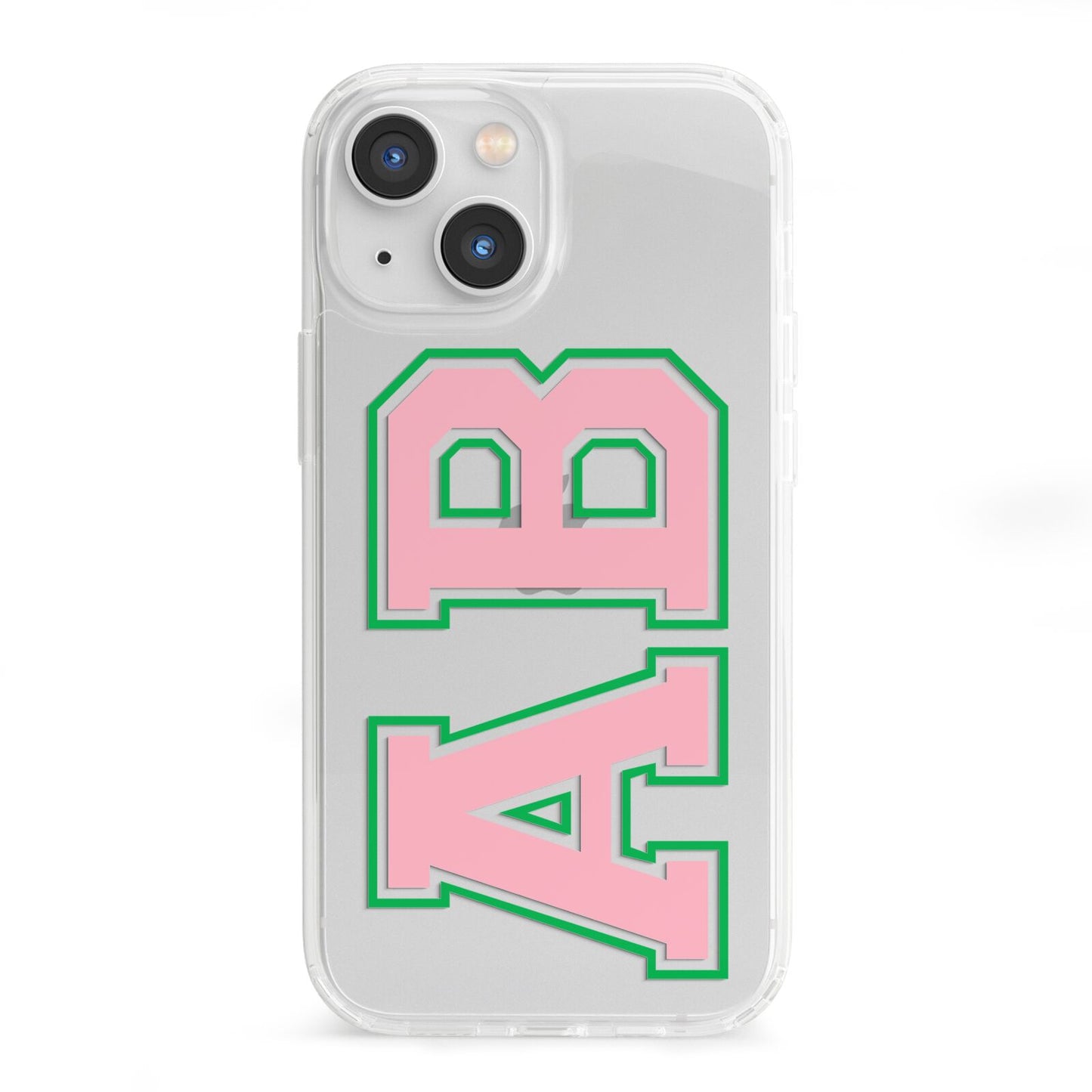 Custom Varsity Text iPhone 13 Mini Clear Bumper Case