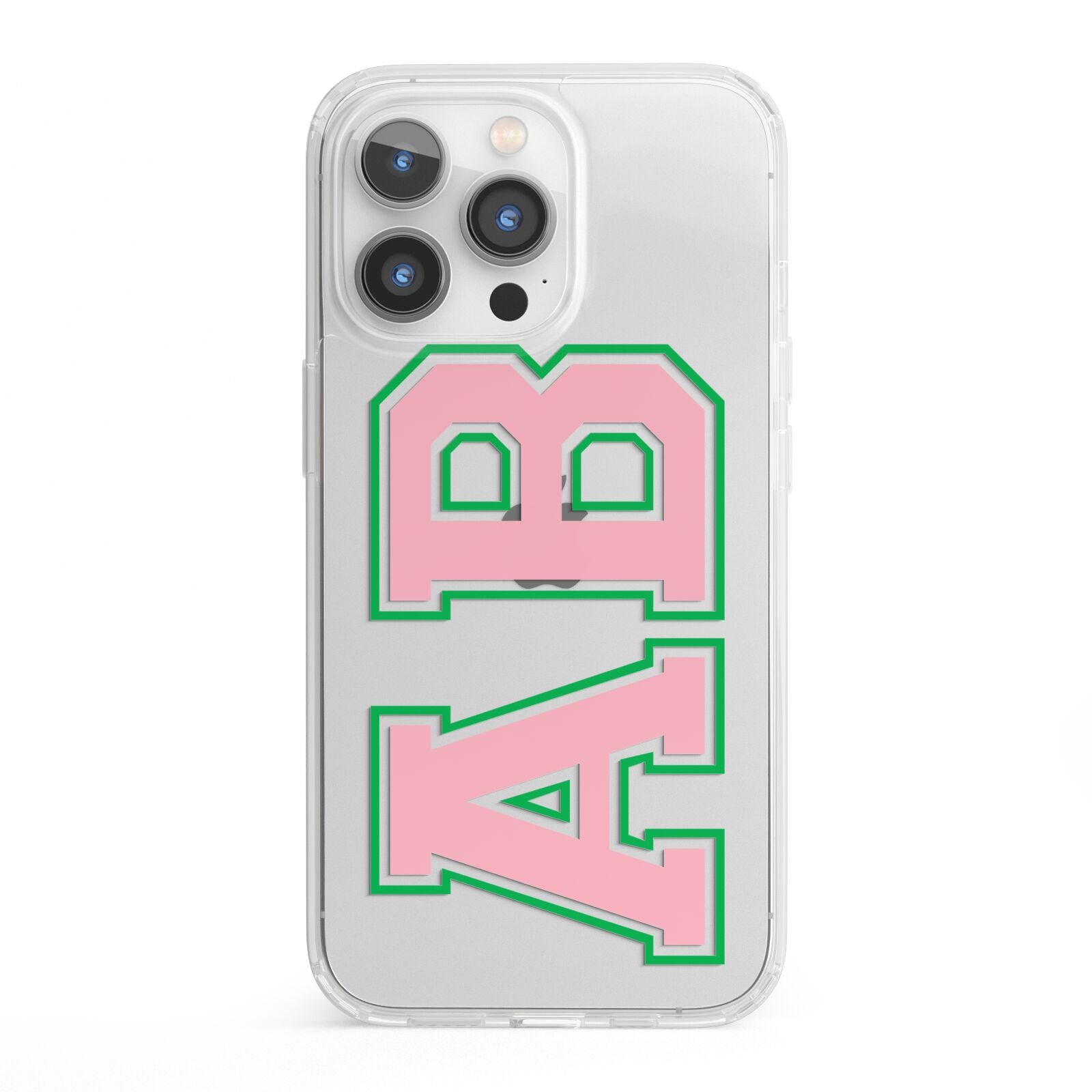 Custom Varsity Text iPhone 13 Pro Clear Bumper Case