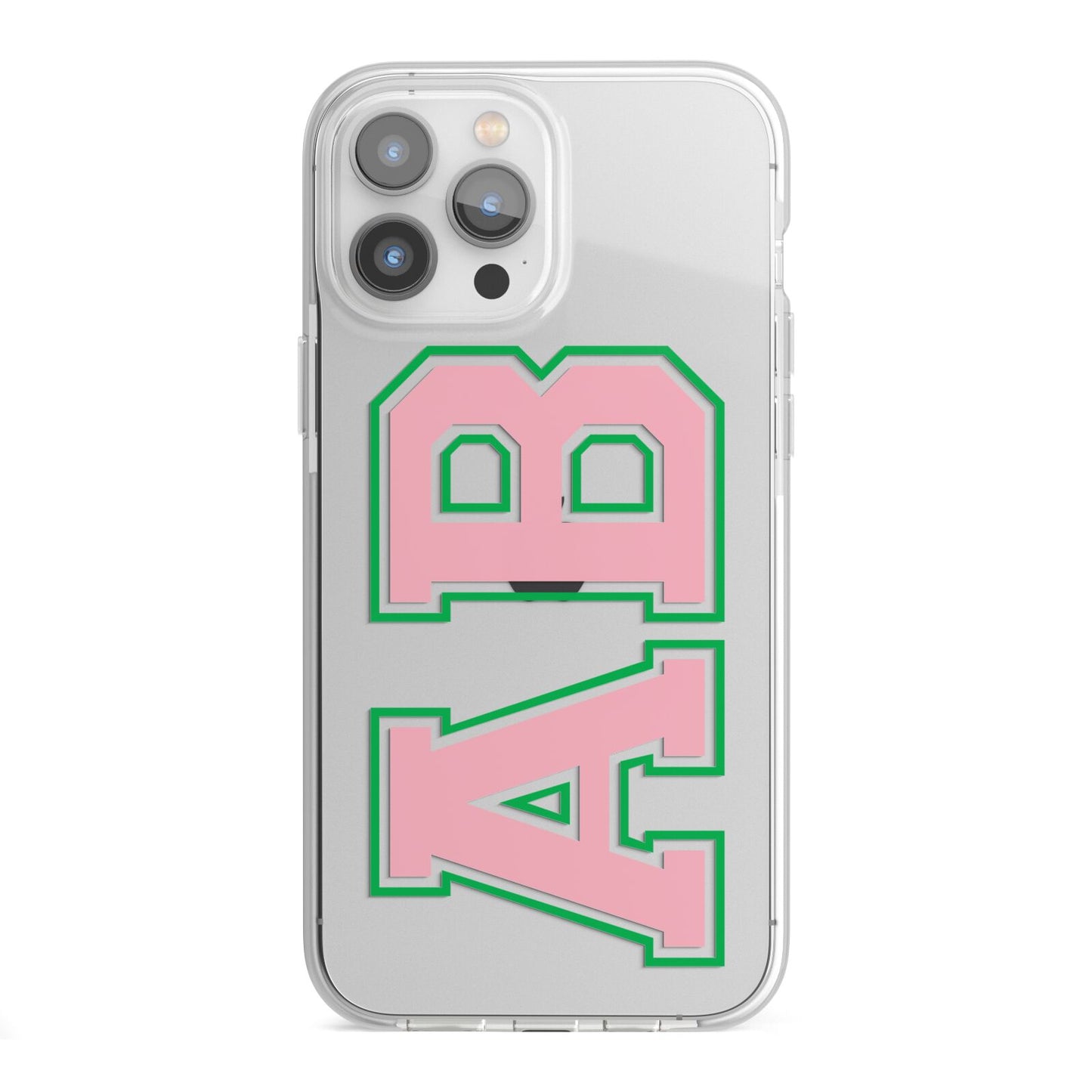 Custom Varsity Text iPhone 13 Pro Max TPU Impact Case with White Edges