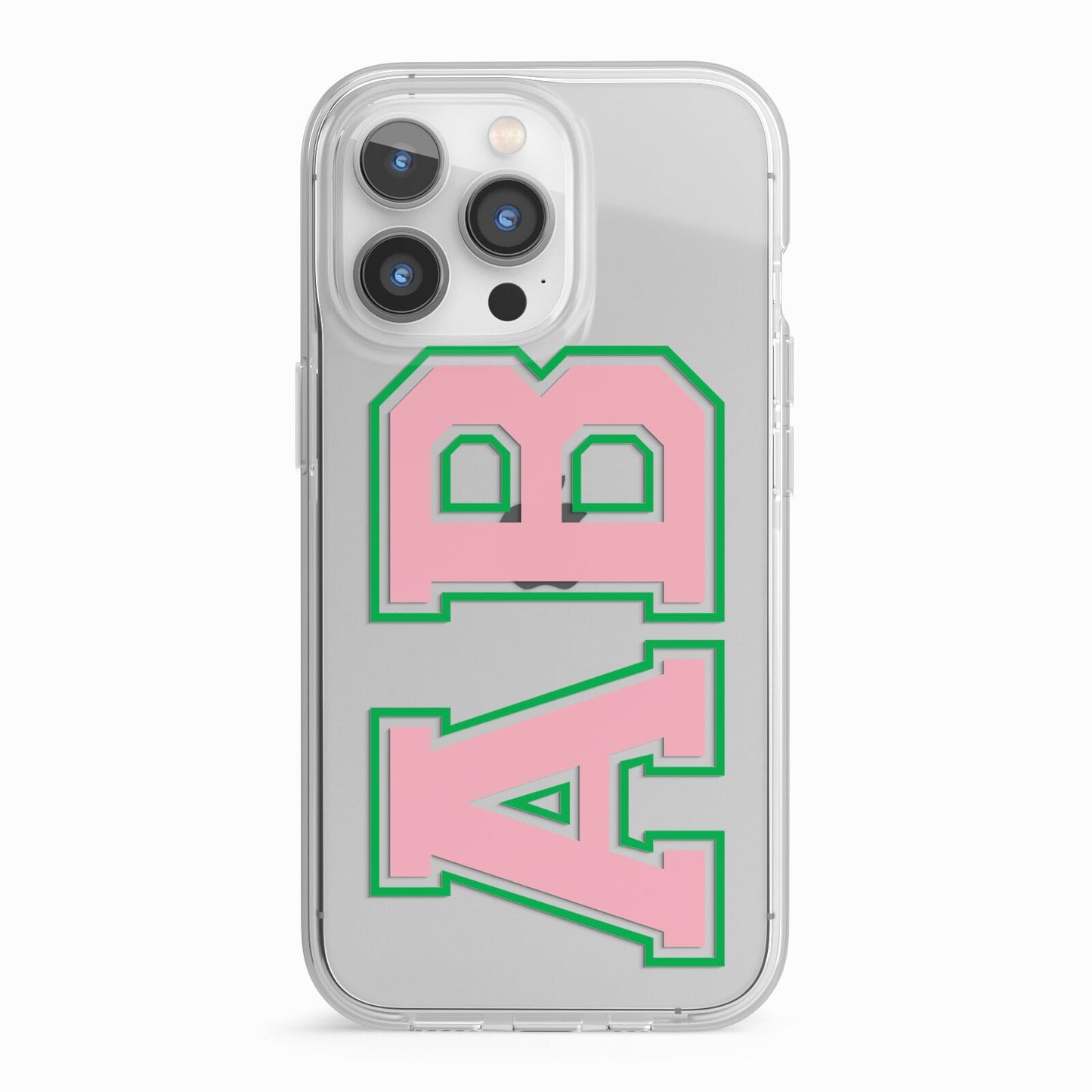 Custom Varsity Text iPhone 13 Pro TPU Impact Case with White Edges