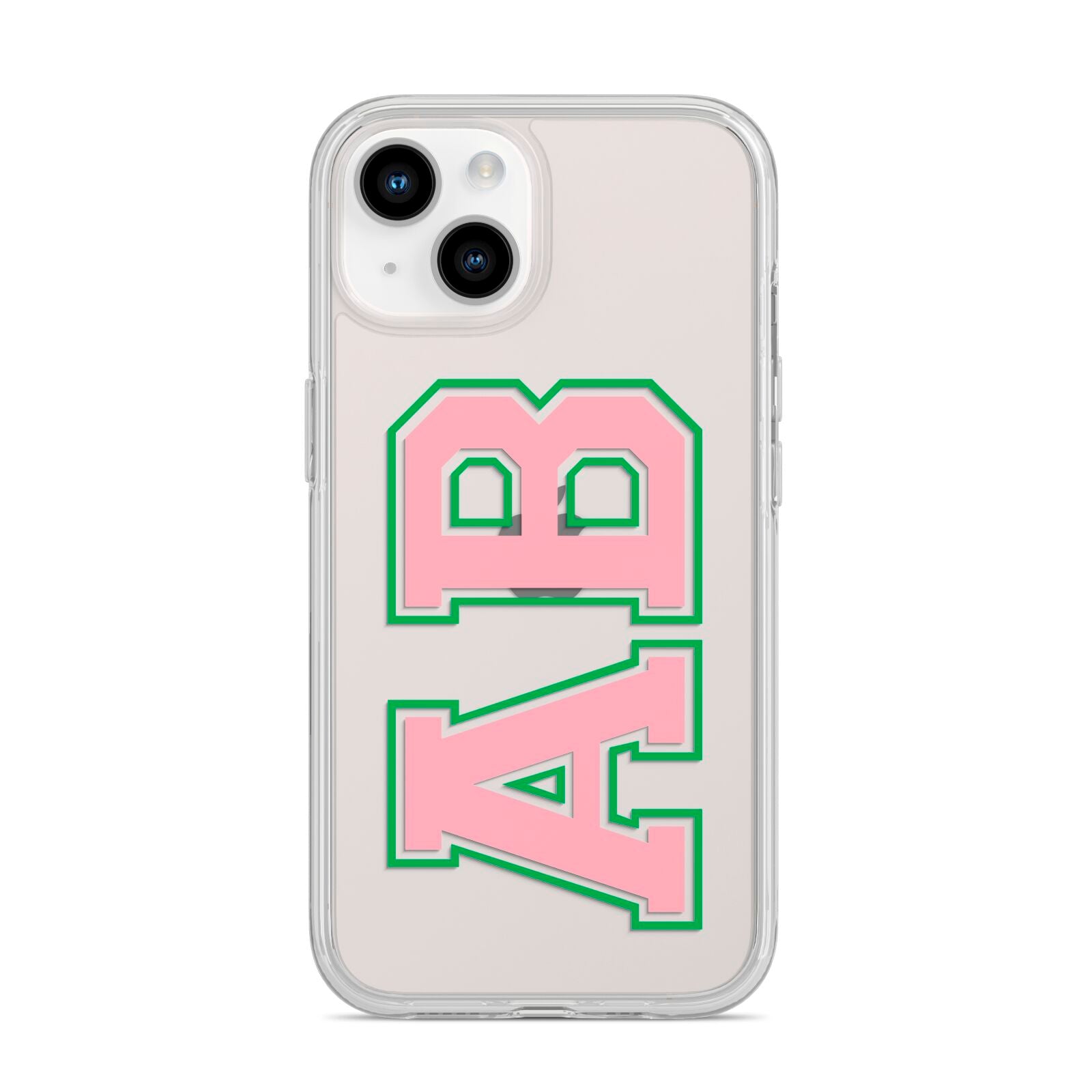 Custom Varsity Text iPhone 14 Clear Tough Case Starlight