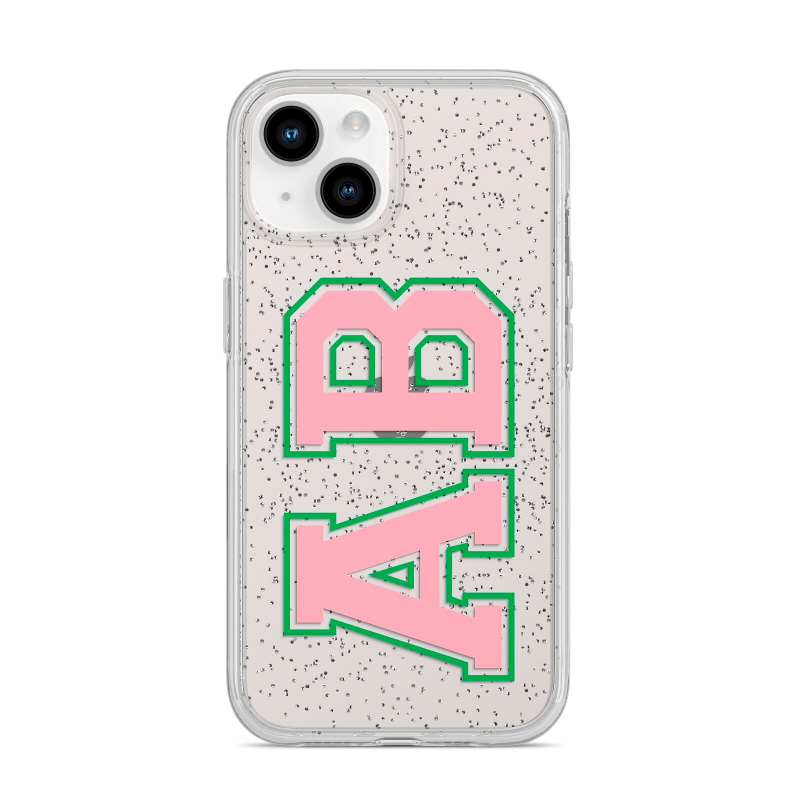 Custom Varsity Text iPhone 14 Glitter Tough Case Starlight