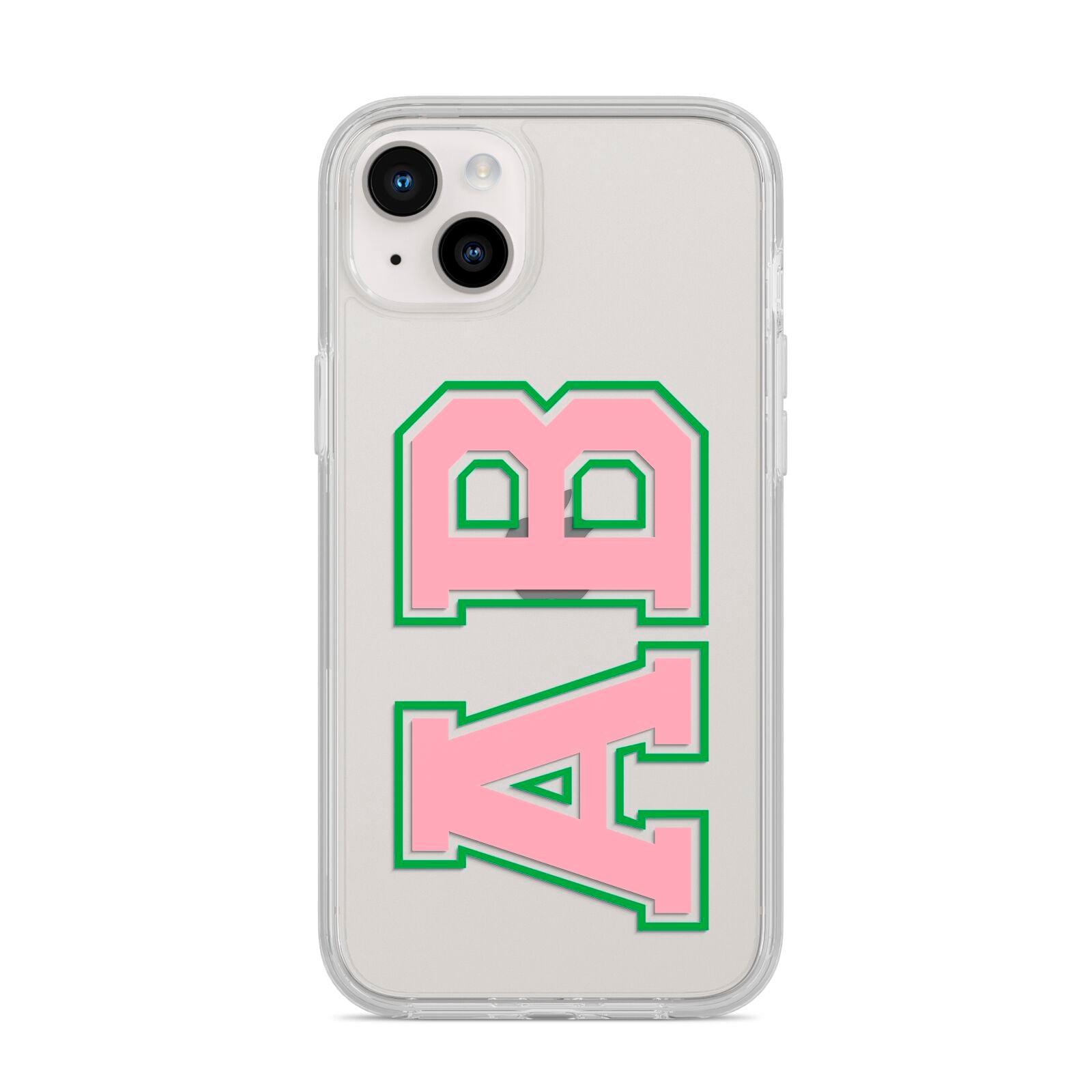 Custom Varsity Text iPhone 14 Plus Clear Tough Case Starlight