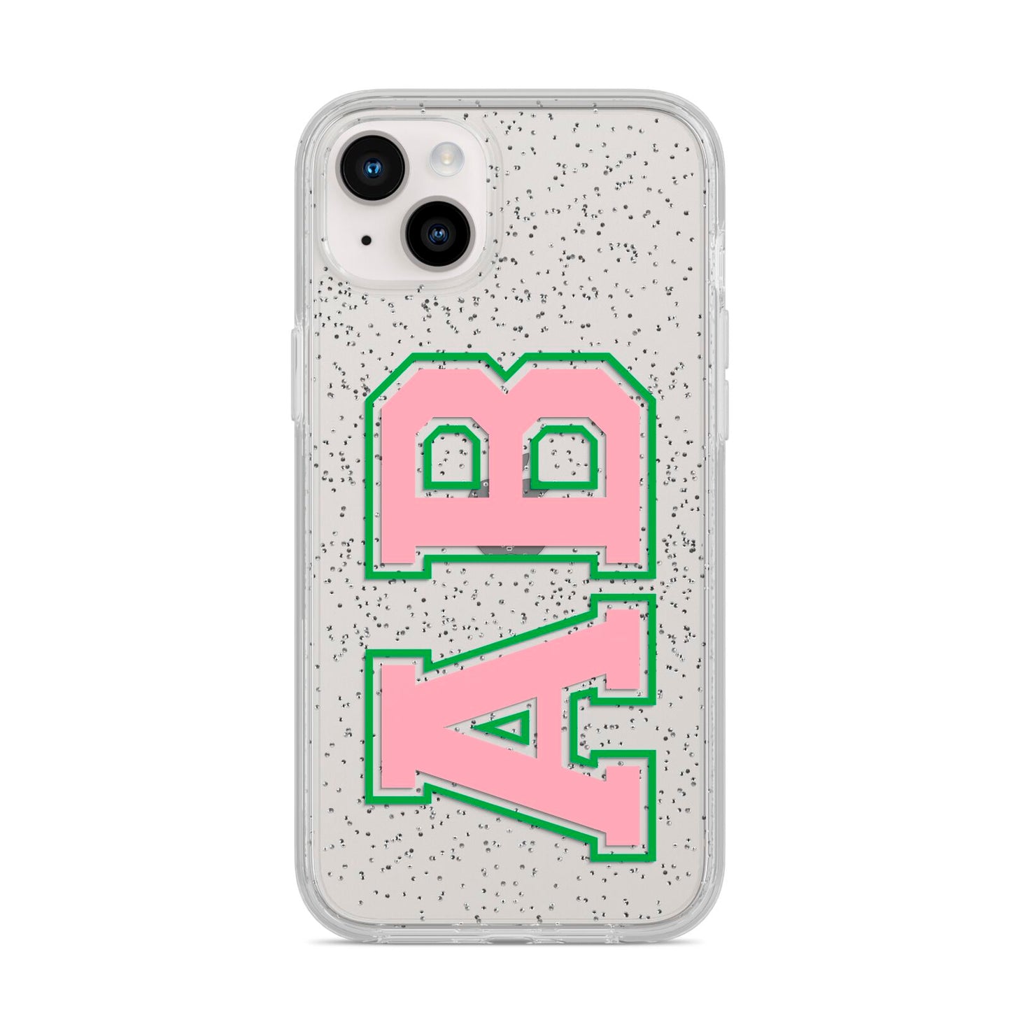 Custom Varsity Text iPhone 14 Plus Glitter Tough Case Starlight