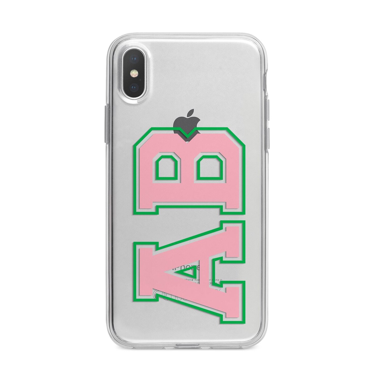 Custom Varsity Text iPhone X Bumper Case on Silver iPhone Alternative Image 1