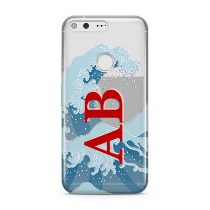 Custom Wave Initials Google Pixel Case