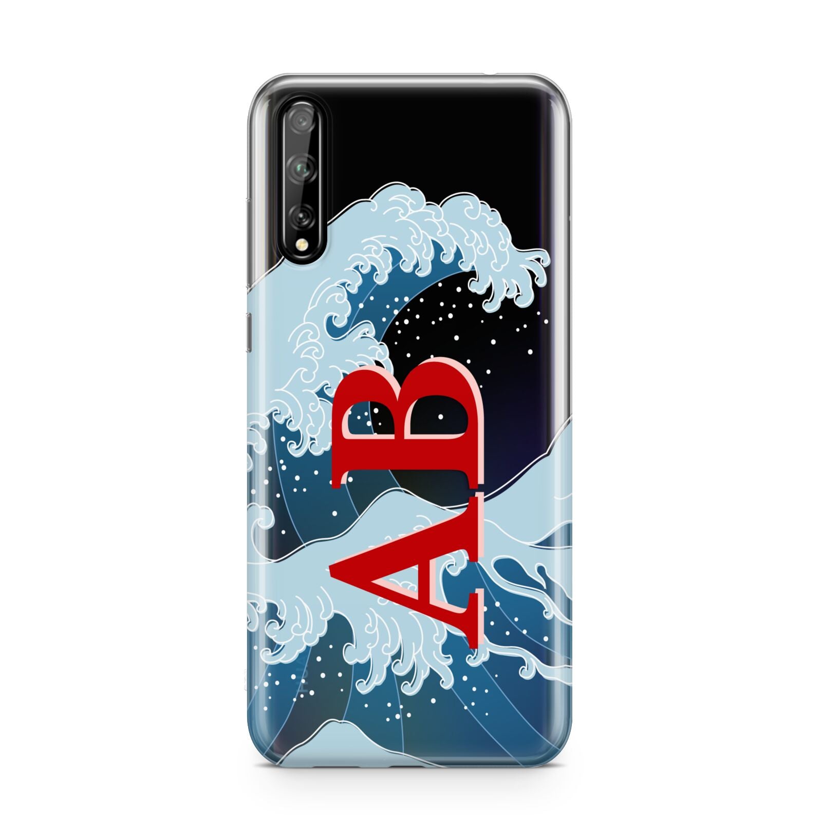 Custom Wave Initials Huawei Enjoy 10s Phone Case