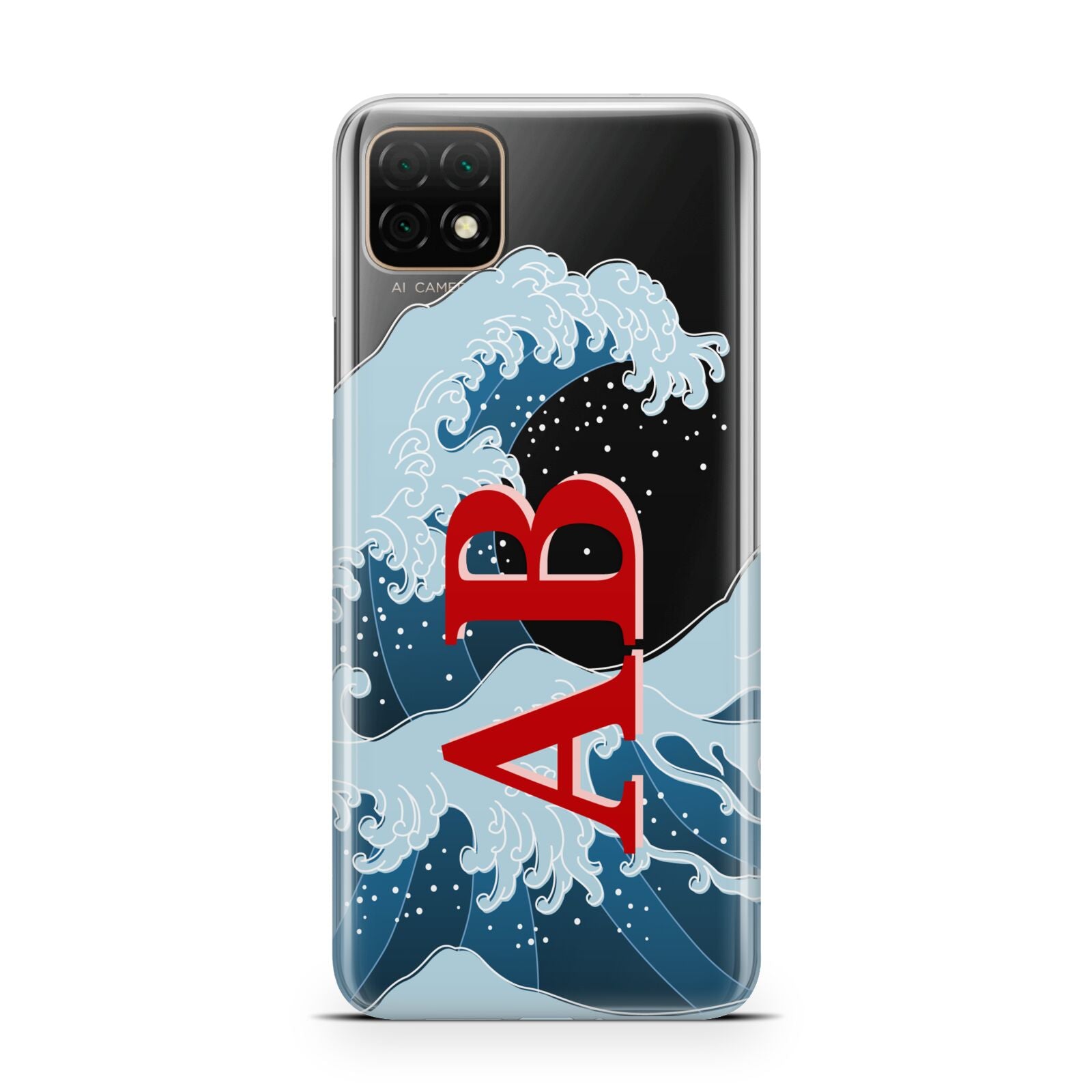 Custom Wave Initials Huawei Enjoy 20 Phone Case