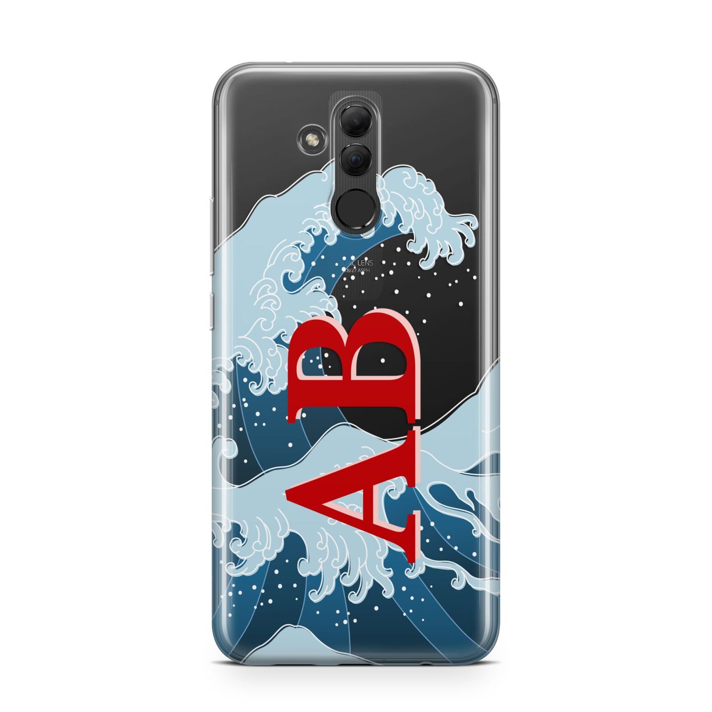 Custom Wave Initials Huawei Mate 20 Lite