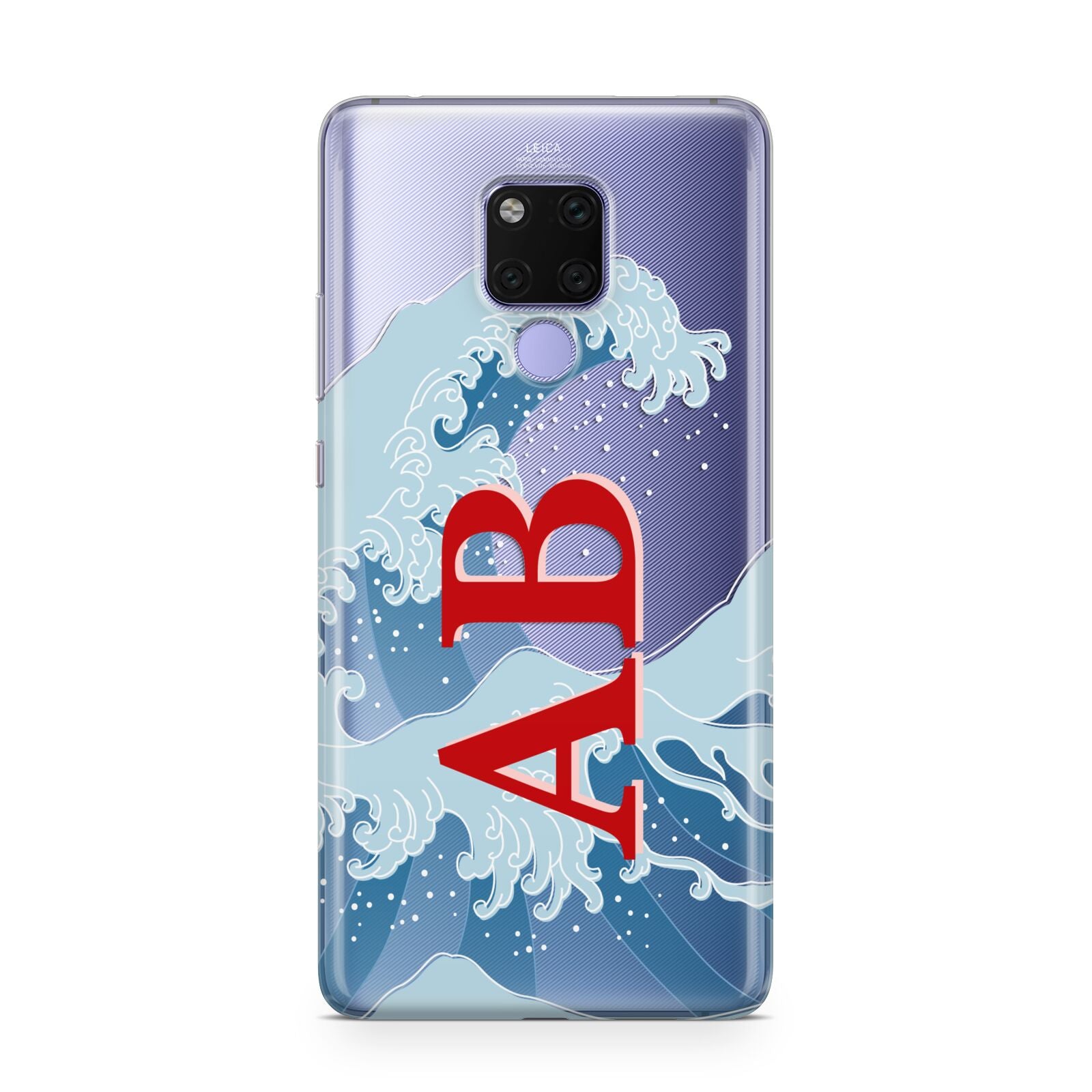 Custom Wave Initials Huawei Mate 20X Phone Case