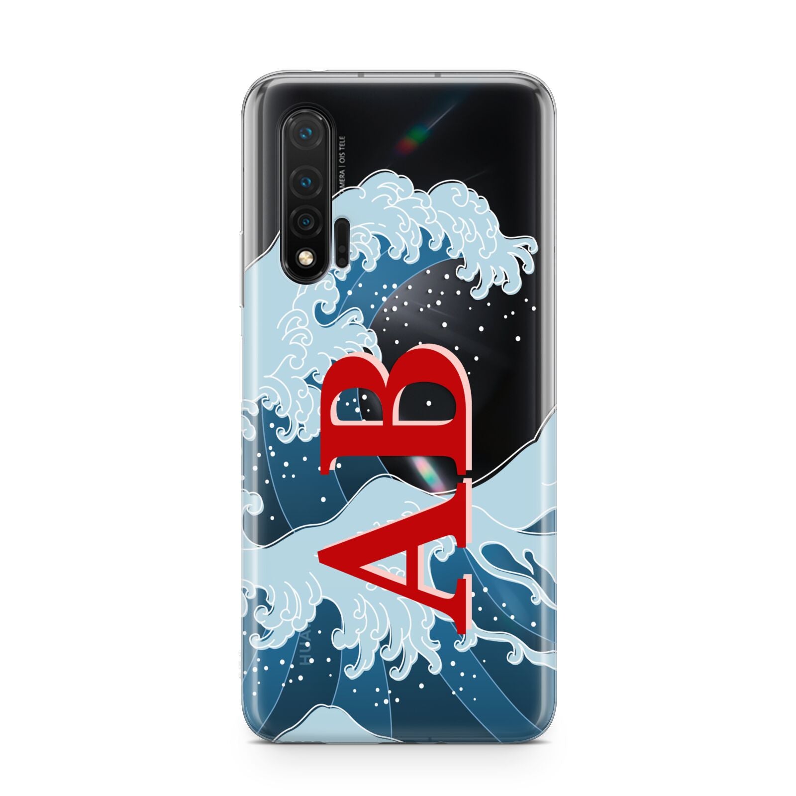 Custom Wave Initials Huawei Nova 6 Phone Case