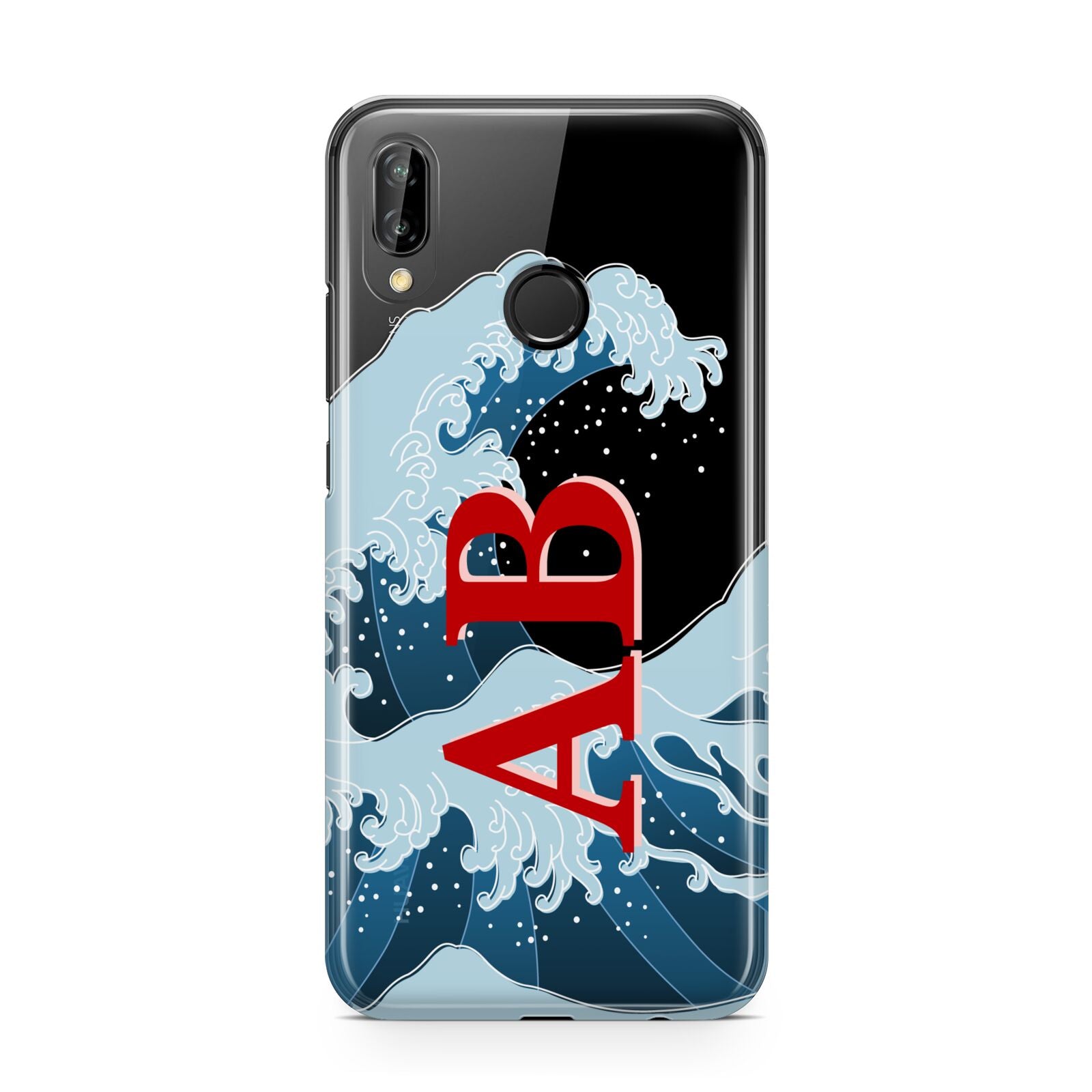 Custom Wave Initials Huawei P20 Lite Phone Case