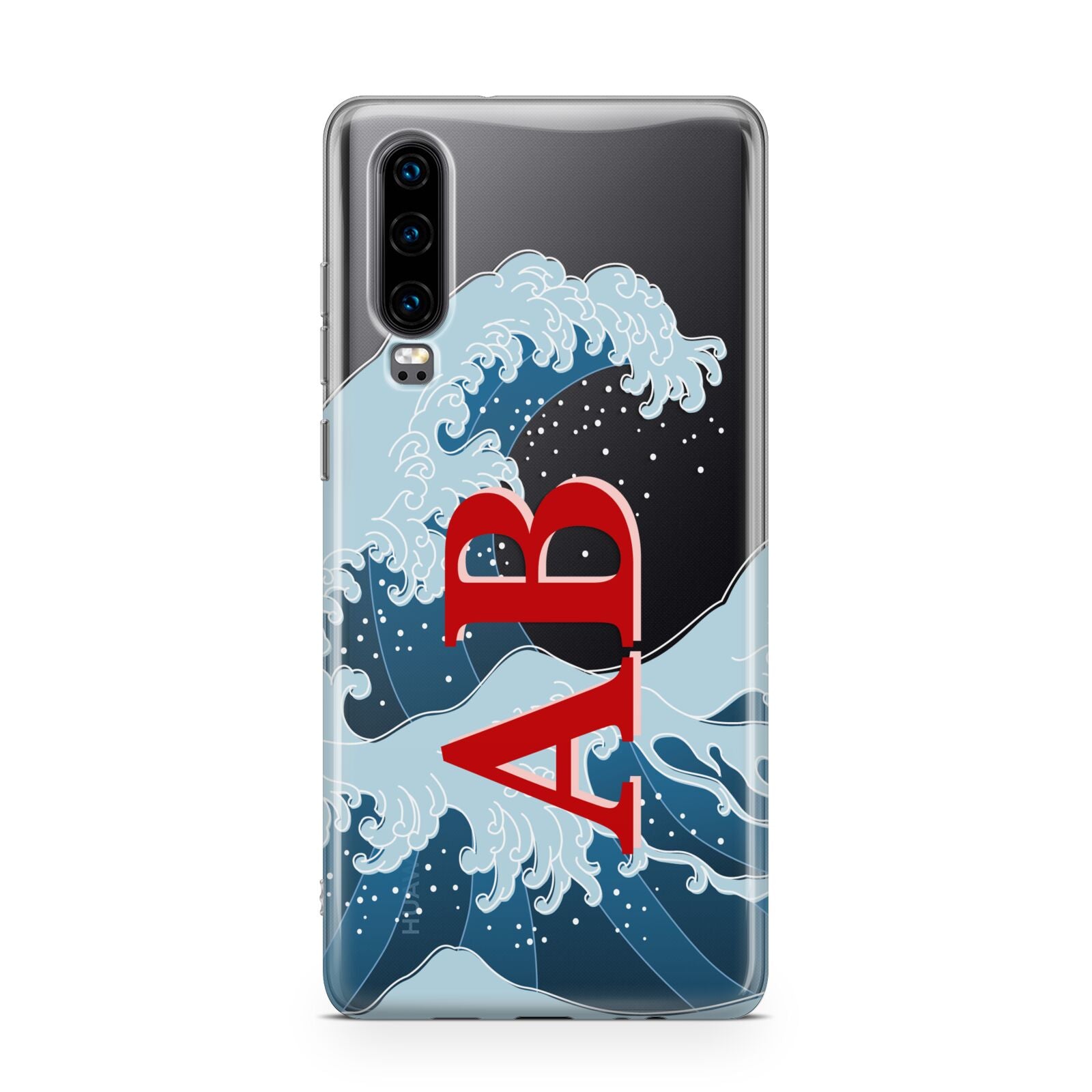 Custom Wave Initials Huawei P30 Phone Case