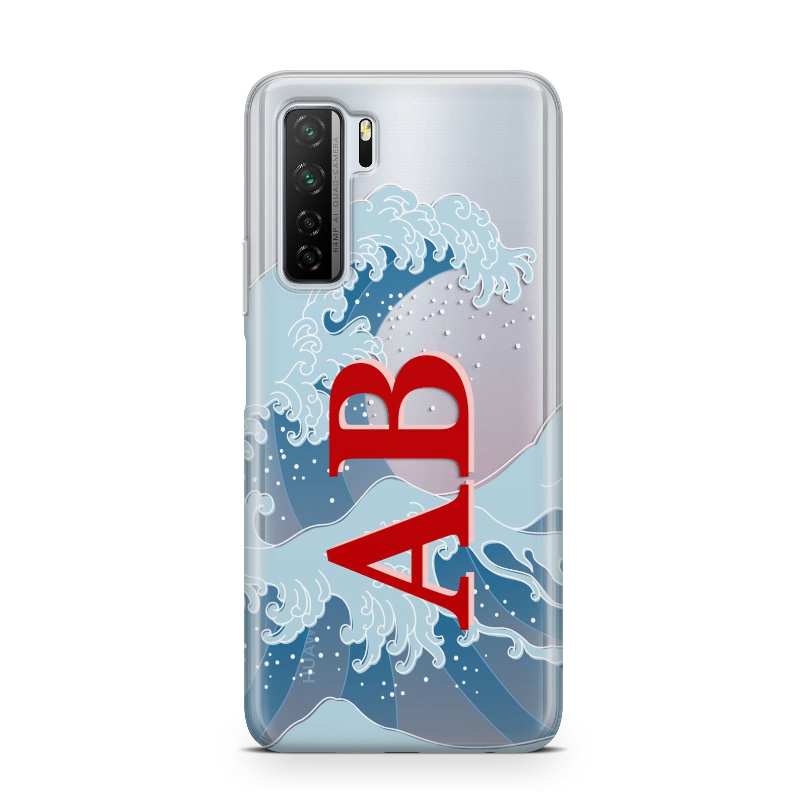 Custom Wave Initials Huawei P40 Lite 5G Phone Case