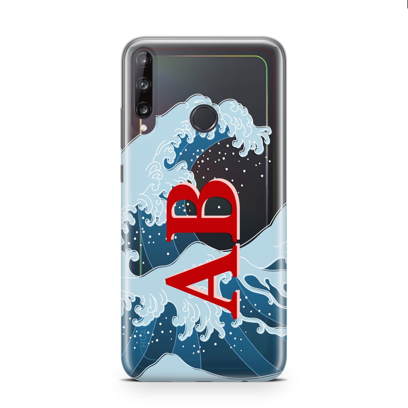 Custom Wave Initials Huawei P40 Lite E Phone Case