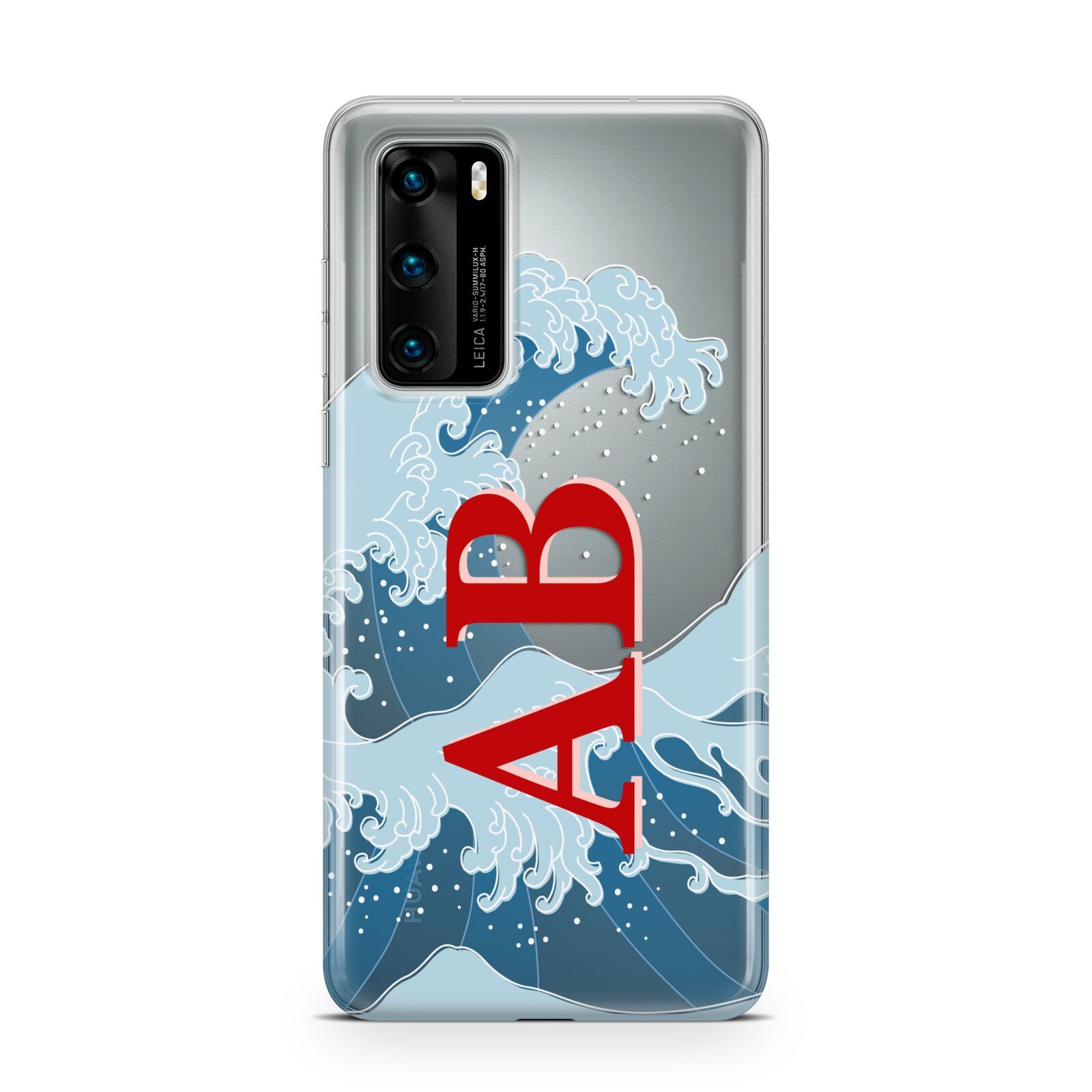 Custom Wave Initials Huawei P40 Phone Case