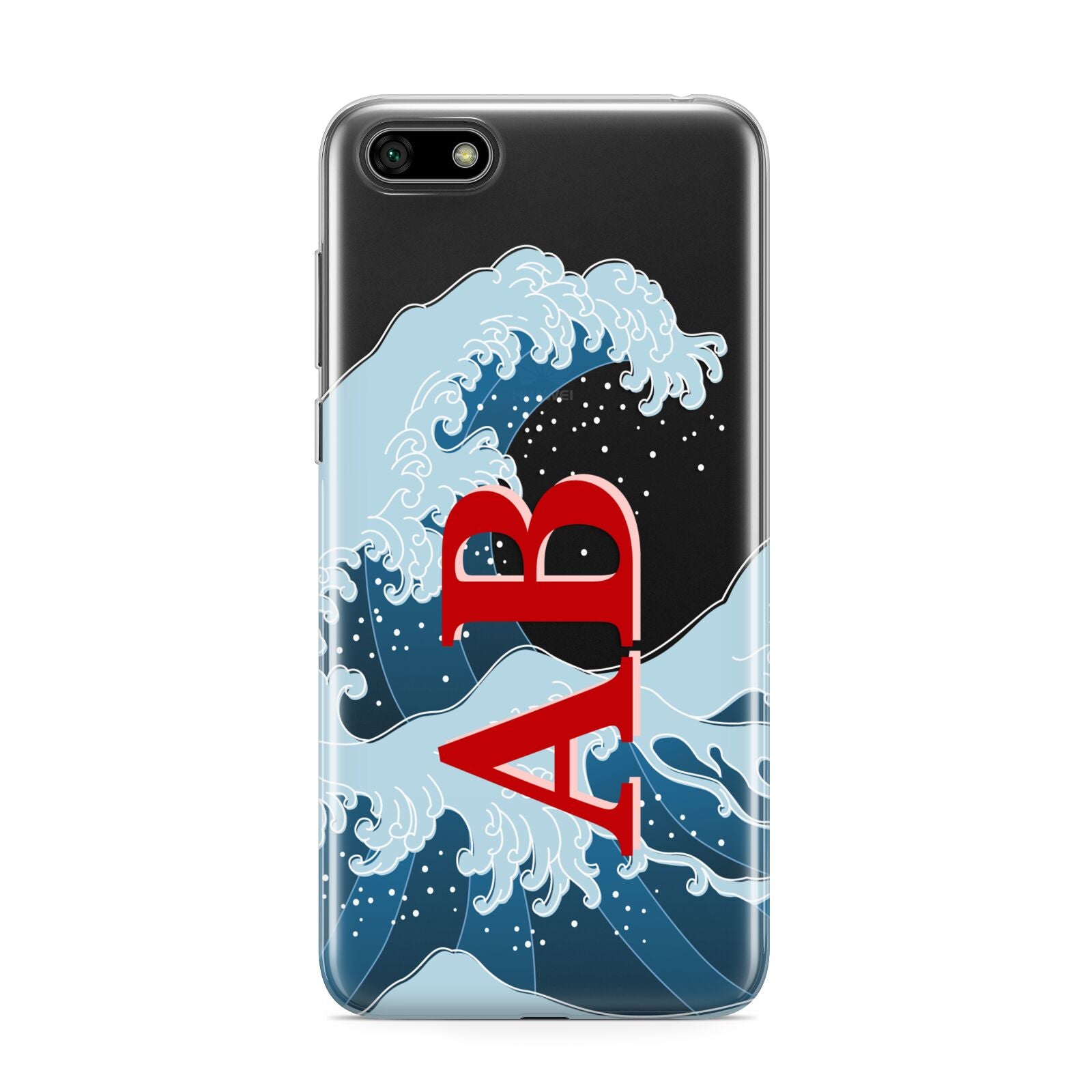 Custom Wave Initials Huawei Y5 Prime 2018 Phone Case