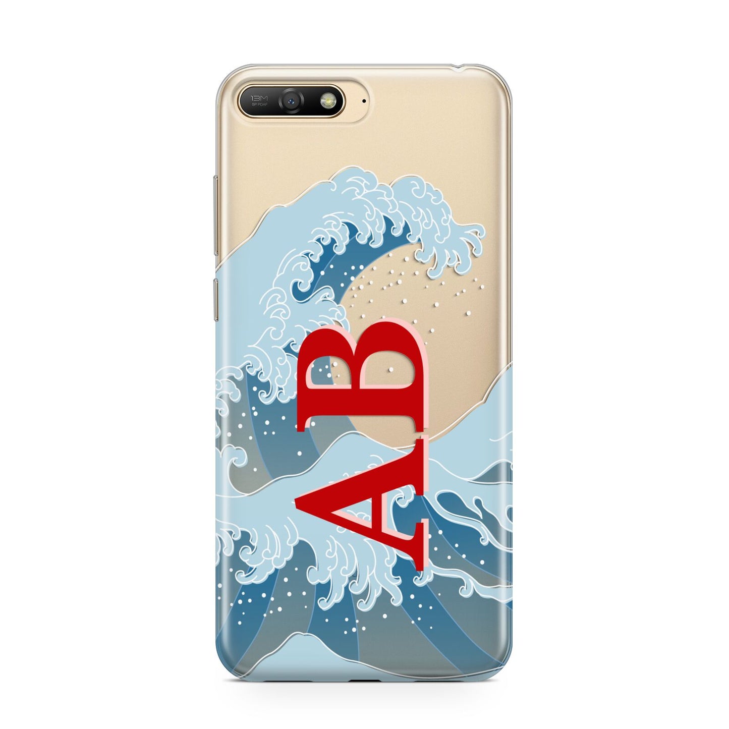 Custom Wave Initials Huawei Y6 2018