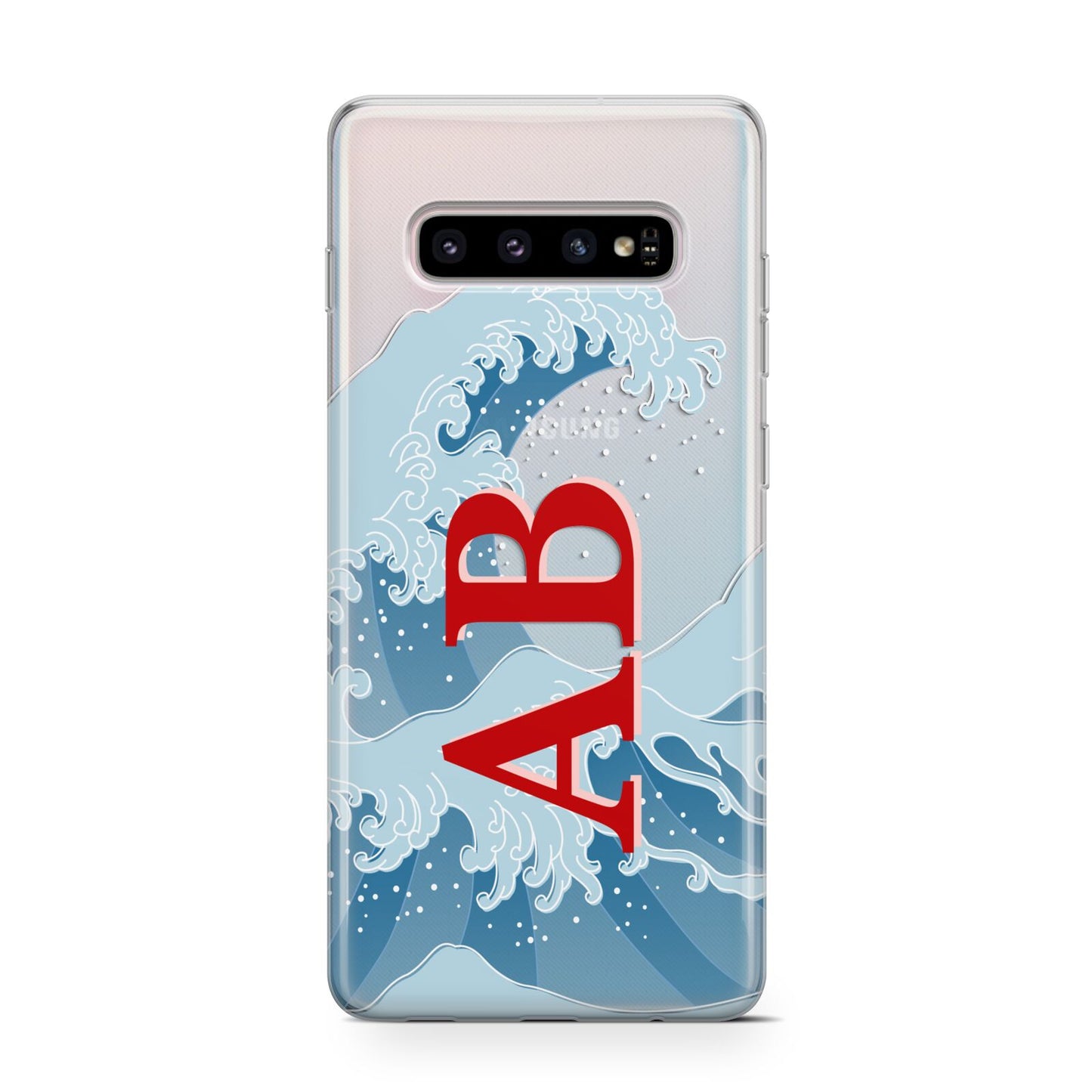 Custom Wave Initials Protective Samsung Galaxy Case