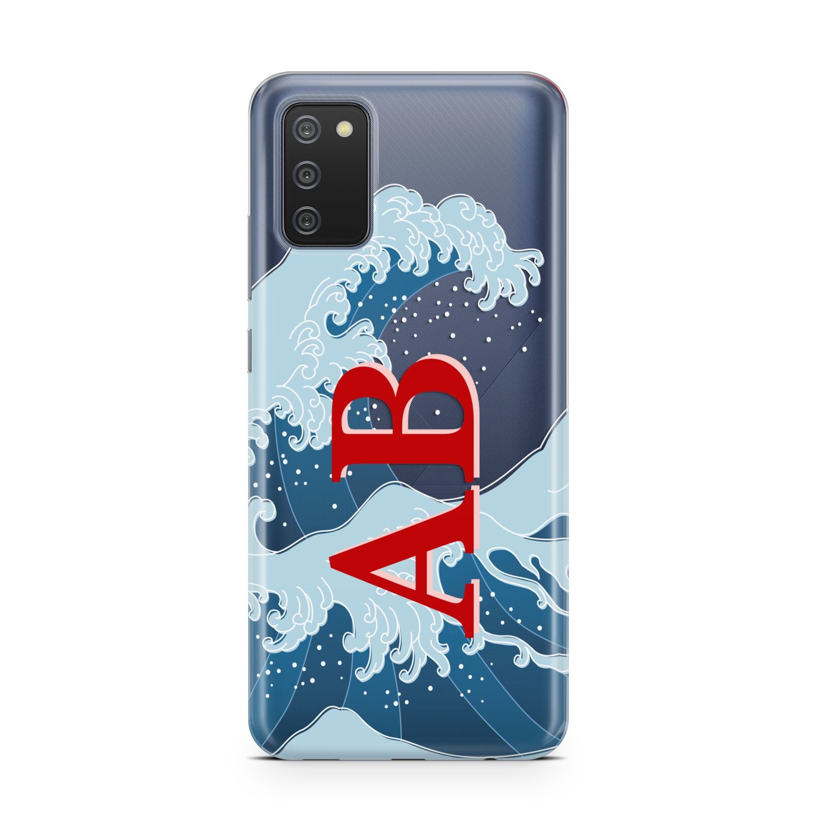 Custom Wave Initials Samsung A02s Case