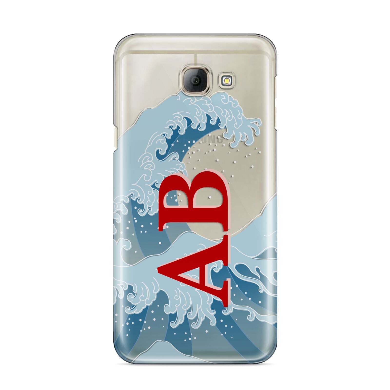 Custom Wave Initials Samsung Galaxy A8 2016 Case