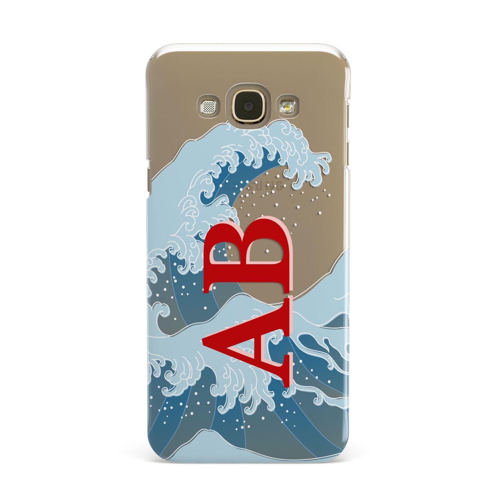 Custom Wave Initials Samsung Galaxy A8 Case