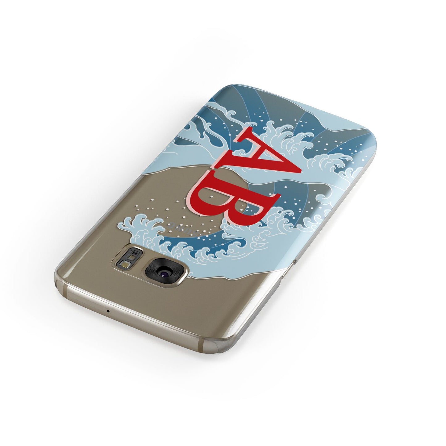 Custom Wave Initials Samsung Galaxy Case Front Close Up