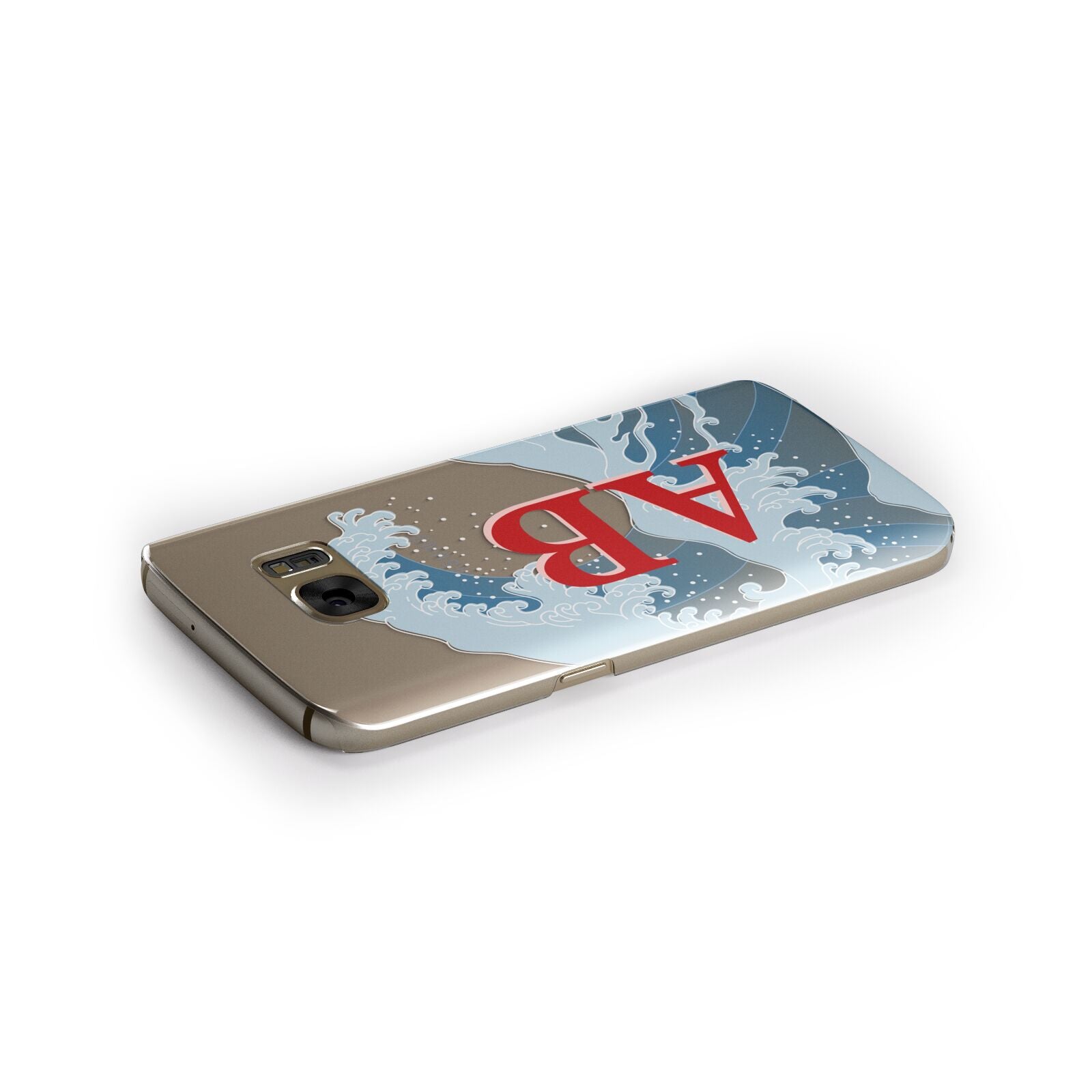 Custom Wave Initials Samsung Galaxy Case Side Close Up