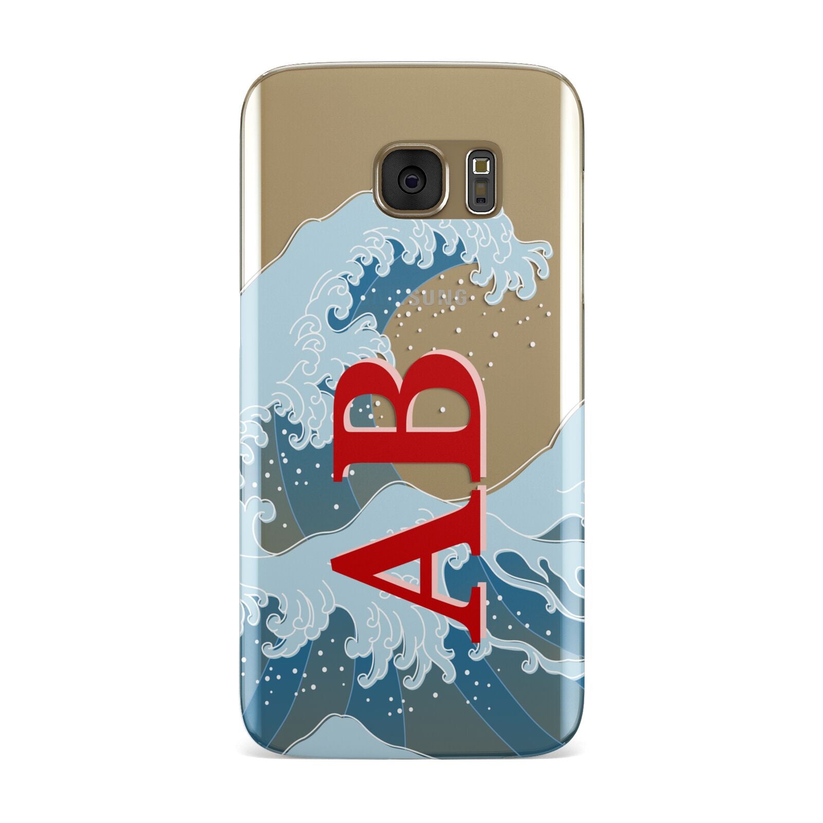 Custom Wave Initials Samsung Galaxy Case