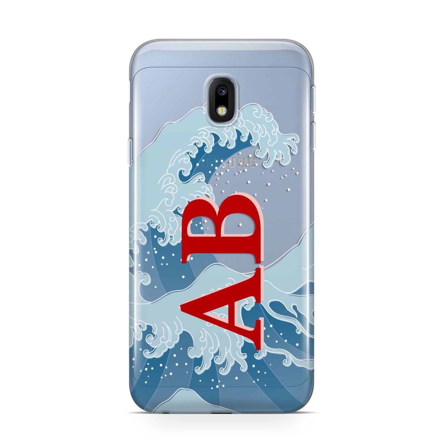 Custom Wave Initials Samsung Galaxy J3 2017 Case