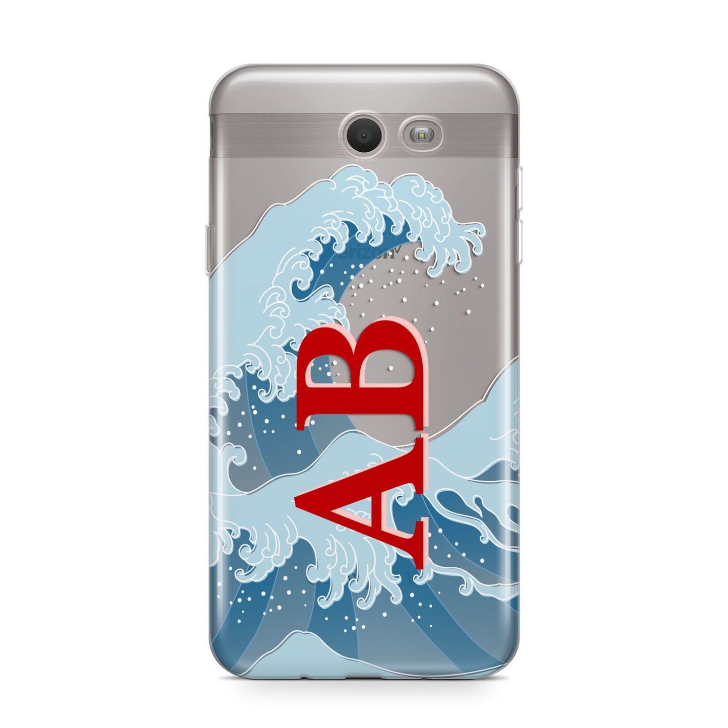 Custom Wave Initials Samsung Galaxy J7 2017 Case