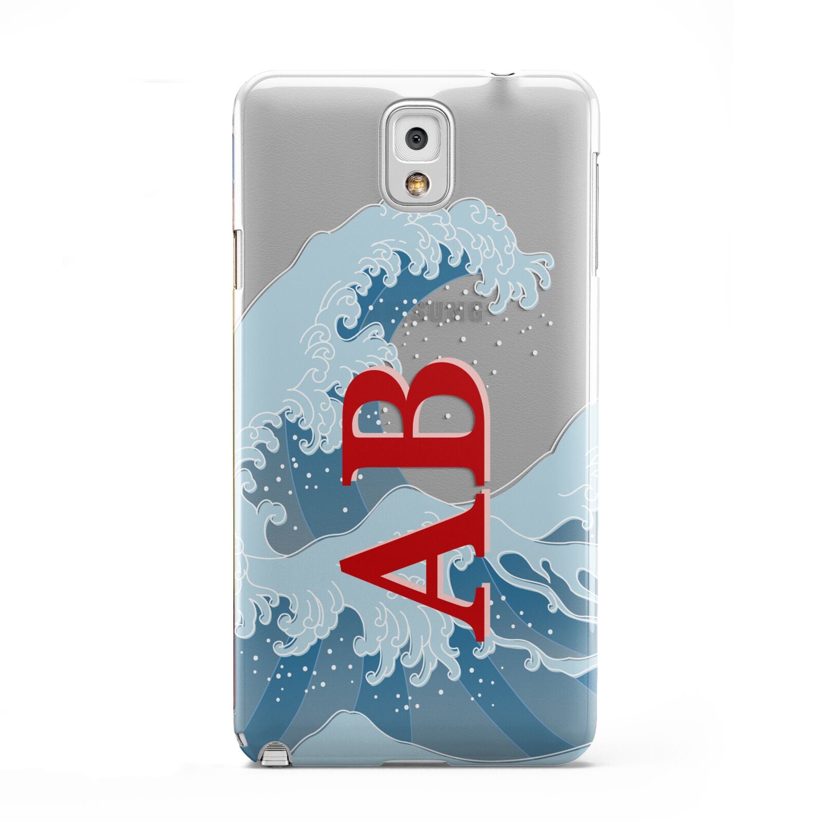 Custom Wave Initials Samsung Galaxy Note 3 Case