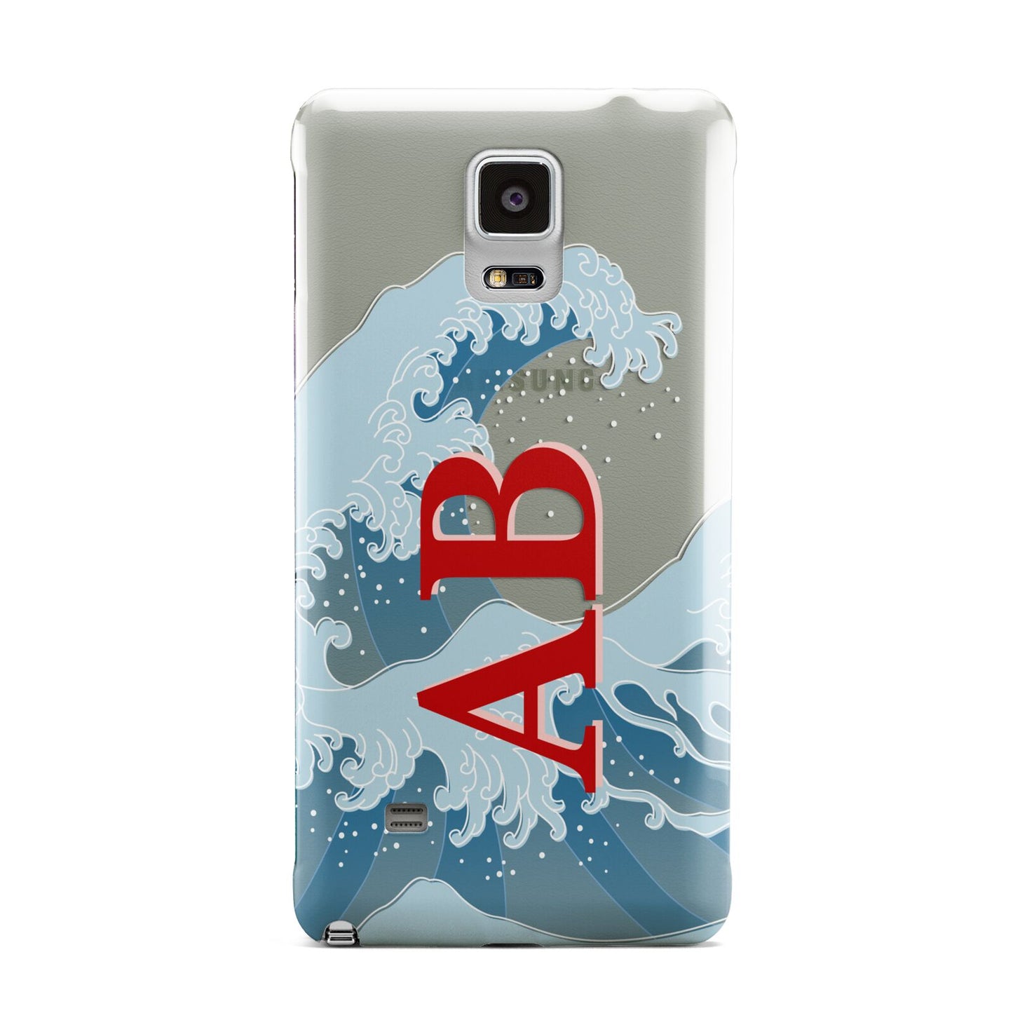 Custom Wave Initials Samsung Galaxy Note 4 Case