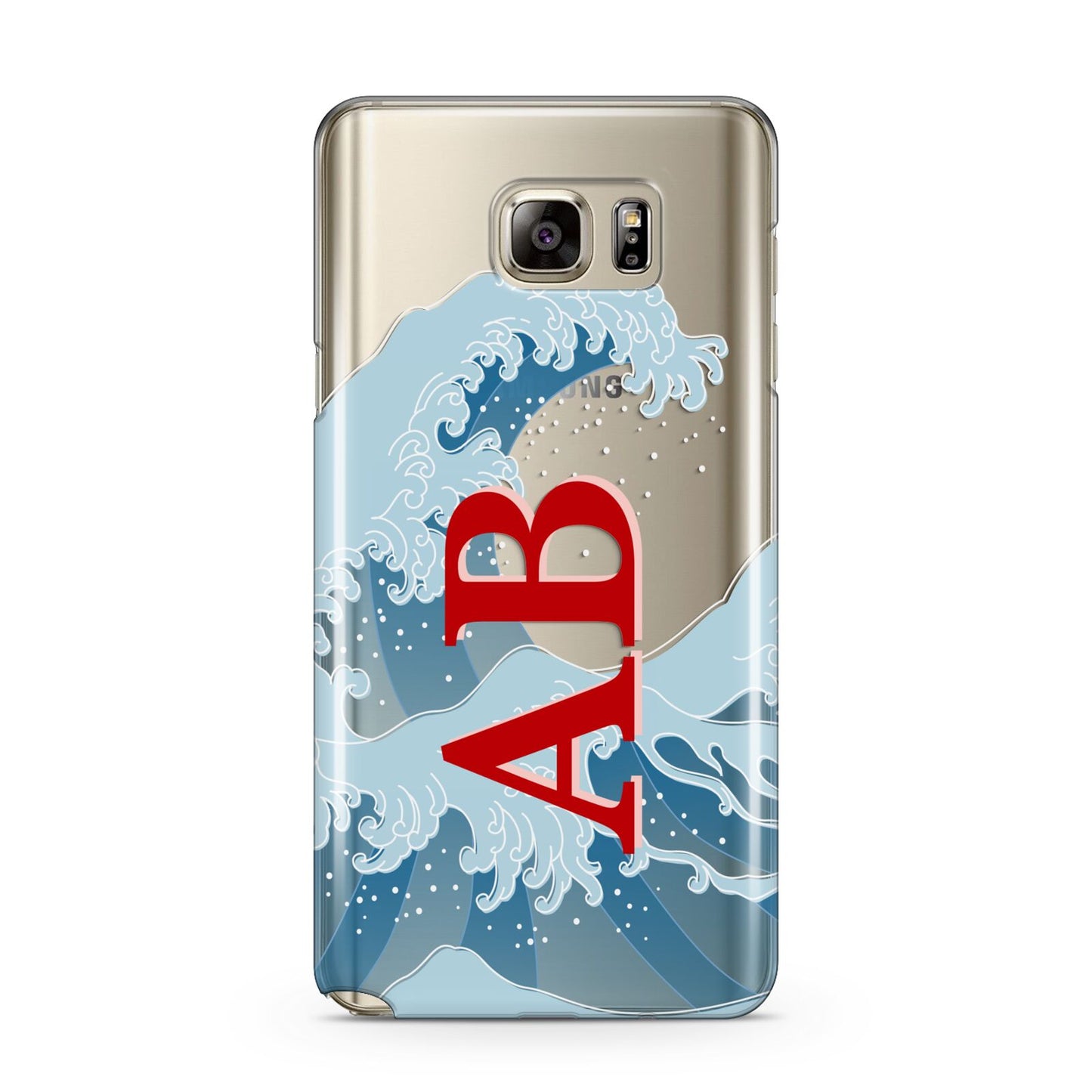 Custom Wave Initials Samsung Galaxy Note 5 Case