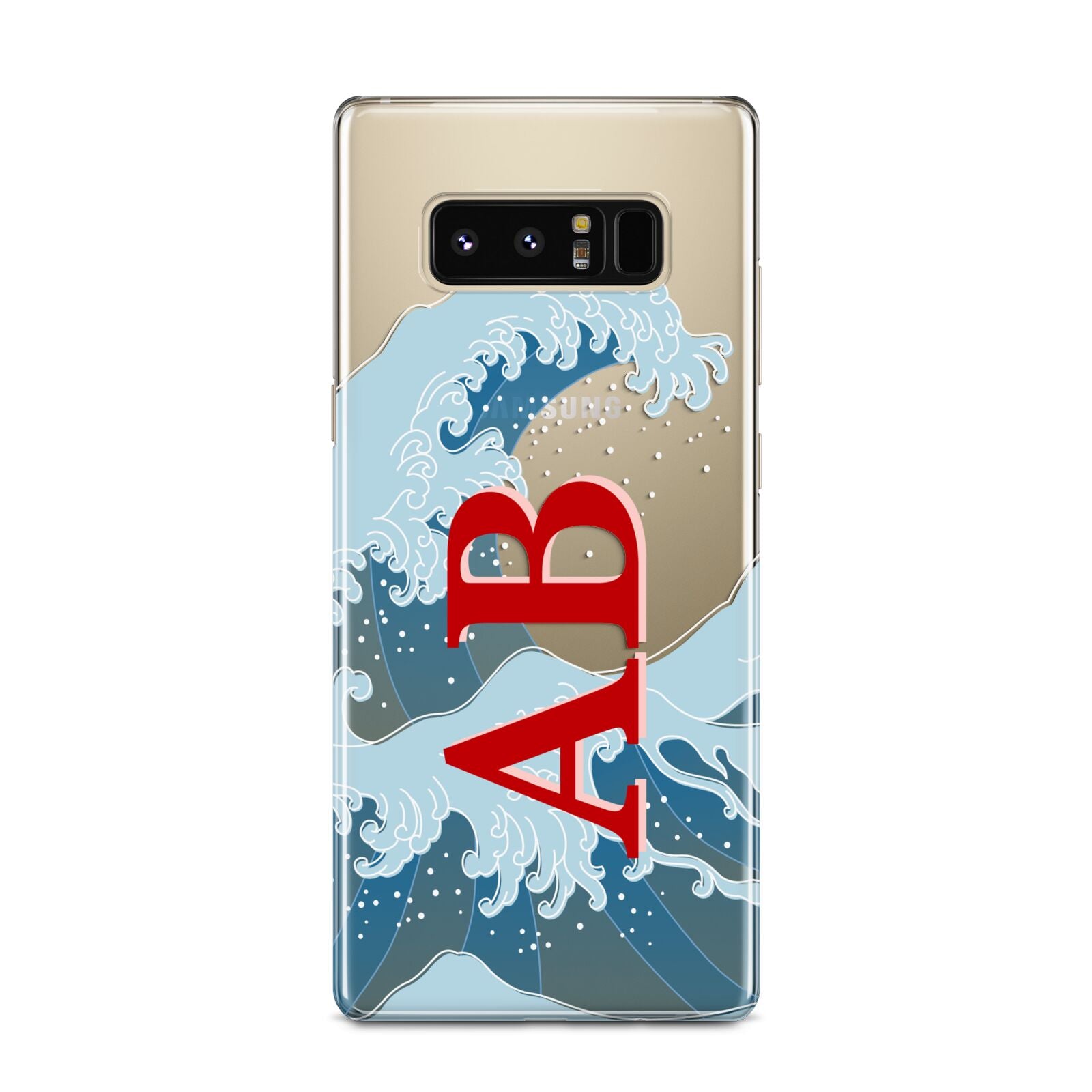 Custom Wave Initials Samsung Galaxy Note 8 Case